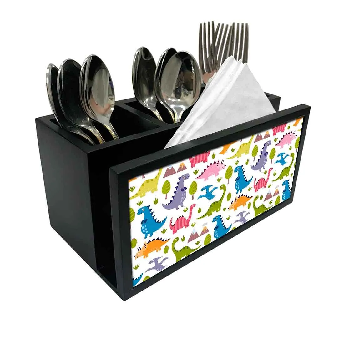 Cutlery Tissue Holder Napkin Stand -  Cute Dinosaur