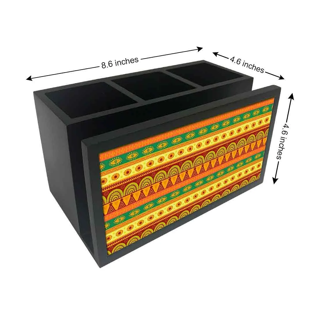 Cutlery Tissue Holder Napkin Stand -  Yellow Ethnic