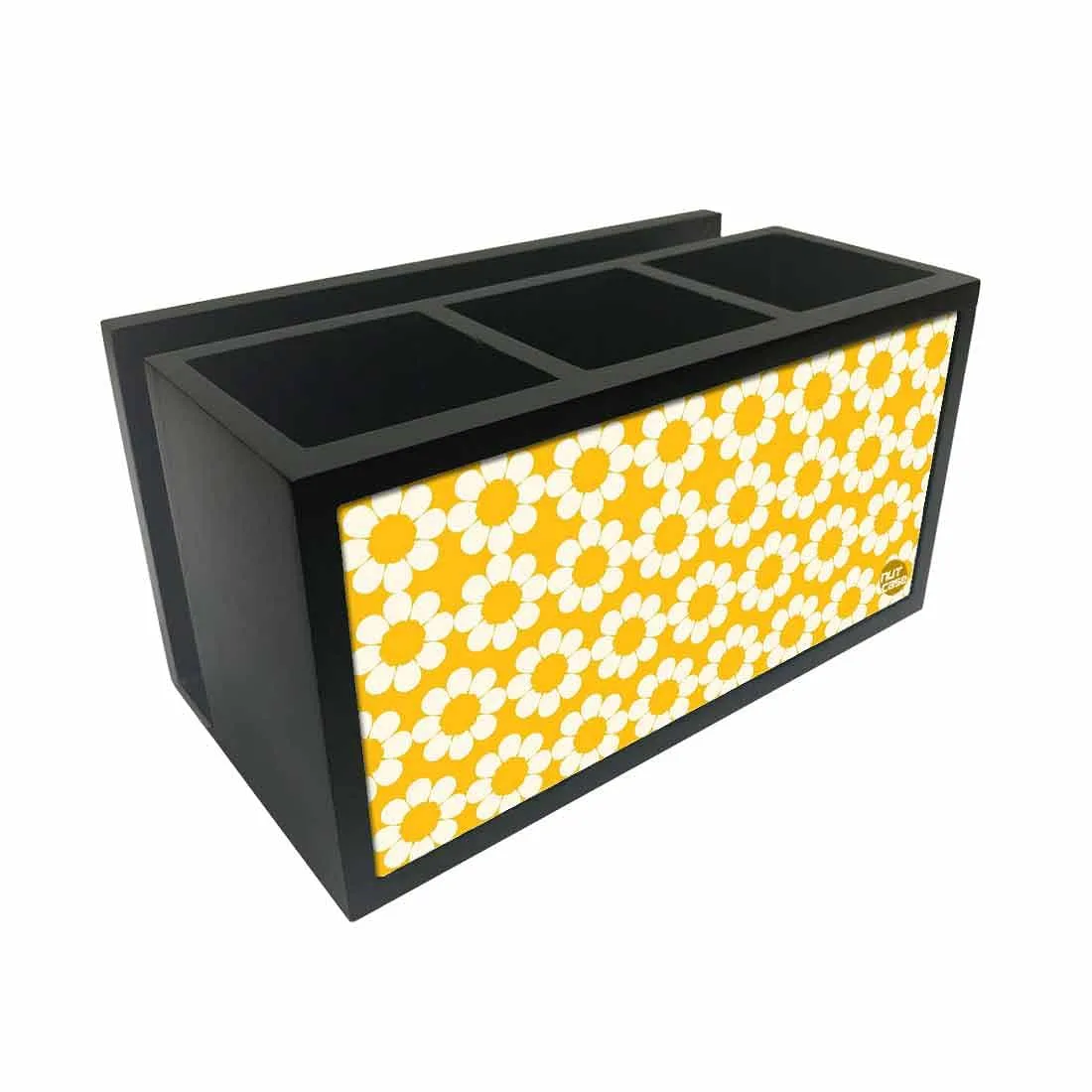 Cutlery Tissue Holder Napkin Stand -  Yellow Flower
