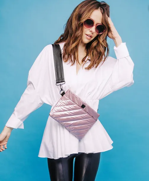 DIAGONAL BUM BAG Pearl Blush