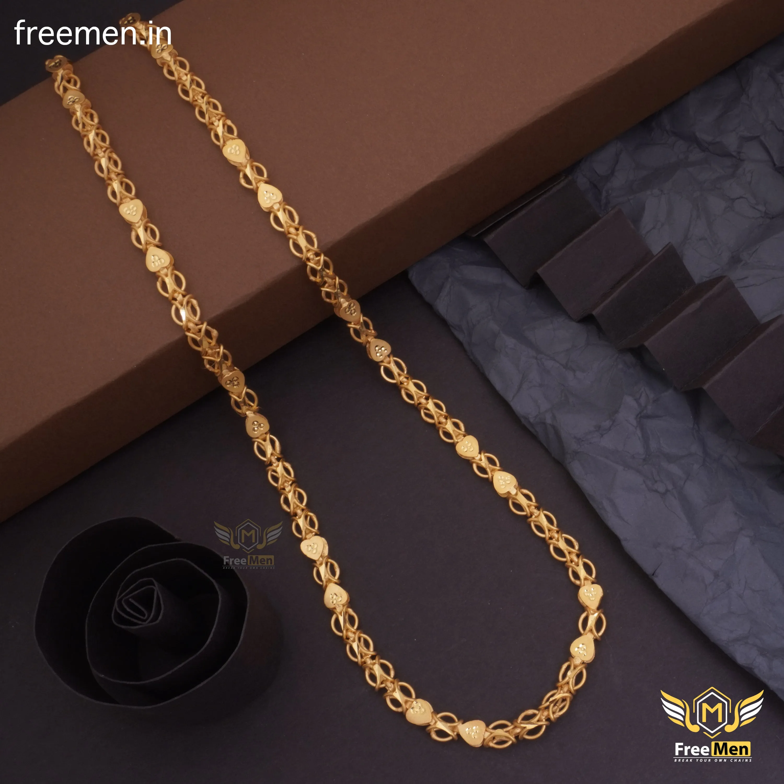 Freemen Amazing Pan C2C Gold Chain for Men - FMG282