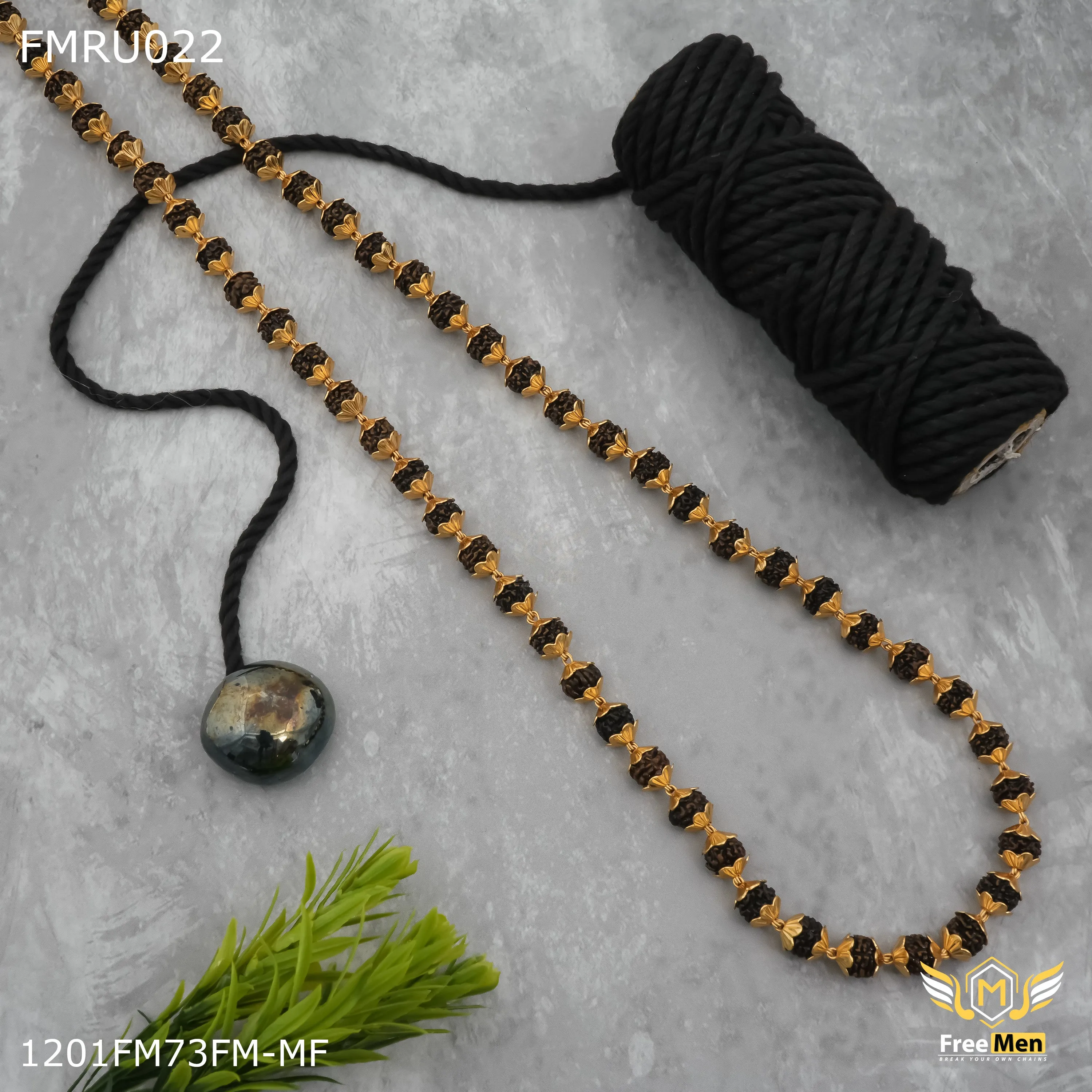 Freemen braun color 7 mm rudraksha mala for Man - FMRU022