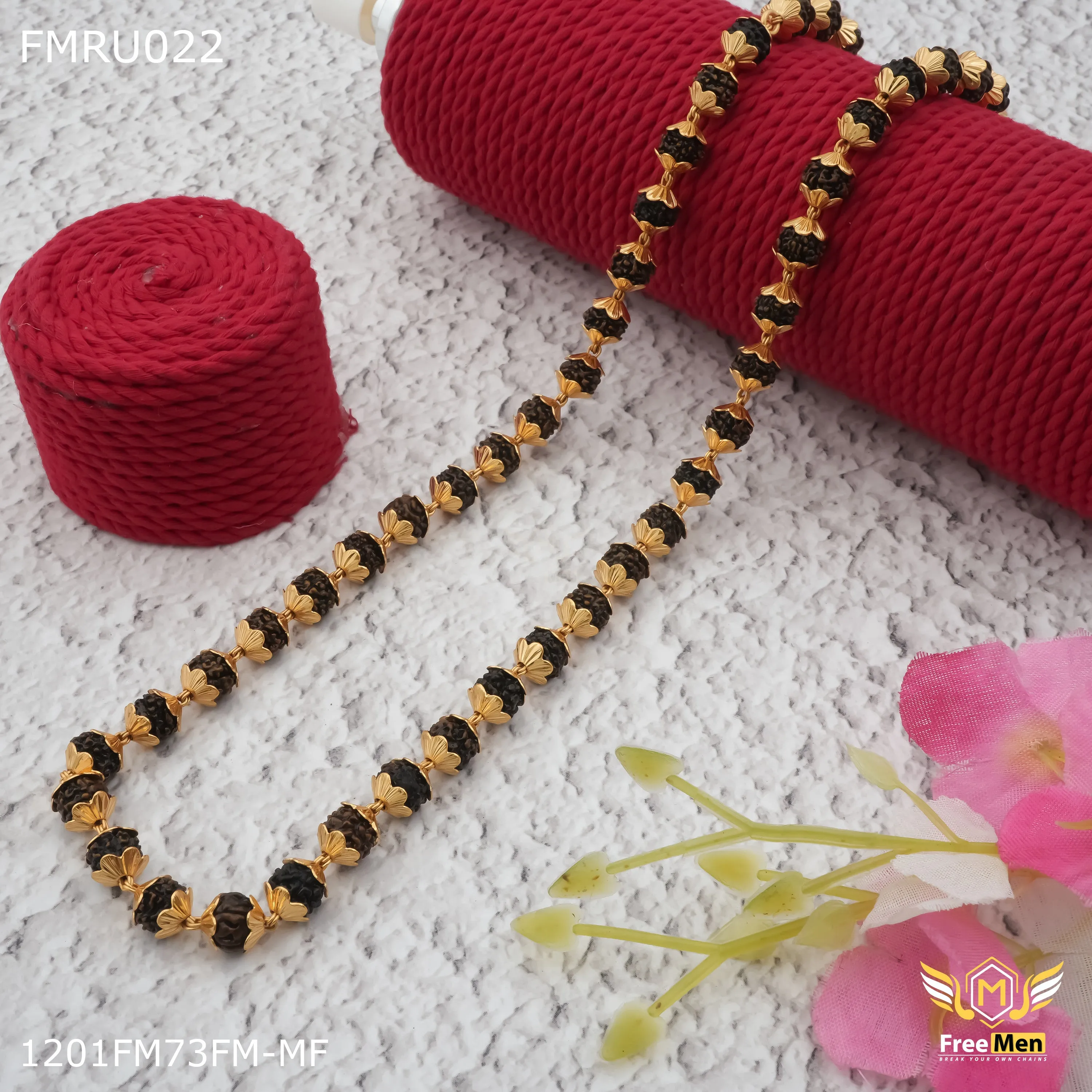 Freemen braun color 7 mm rudraksha mala for Man - FMRU022