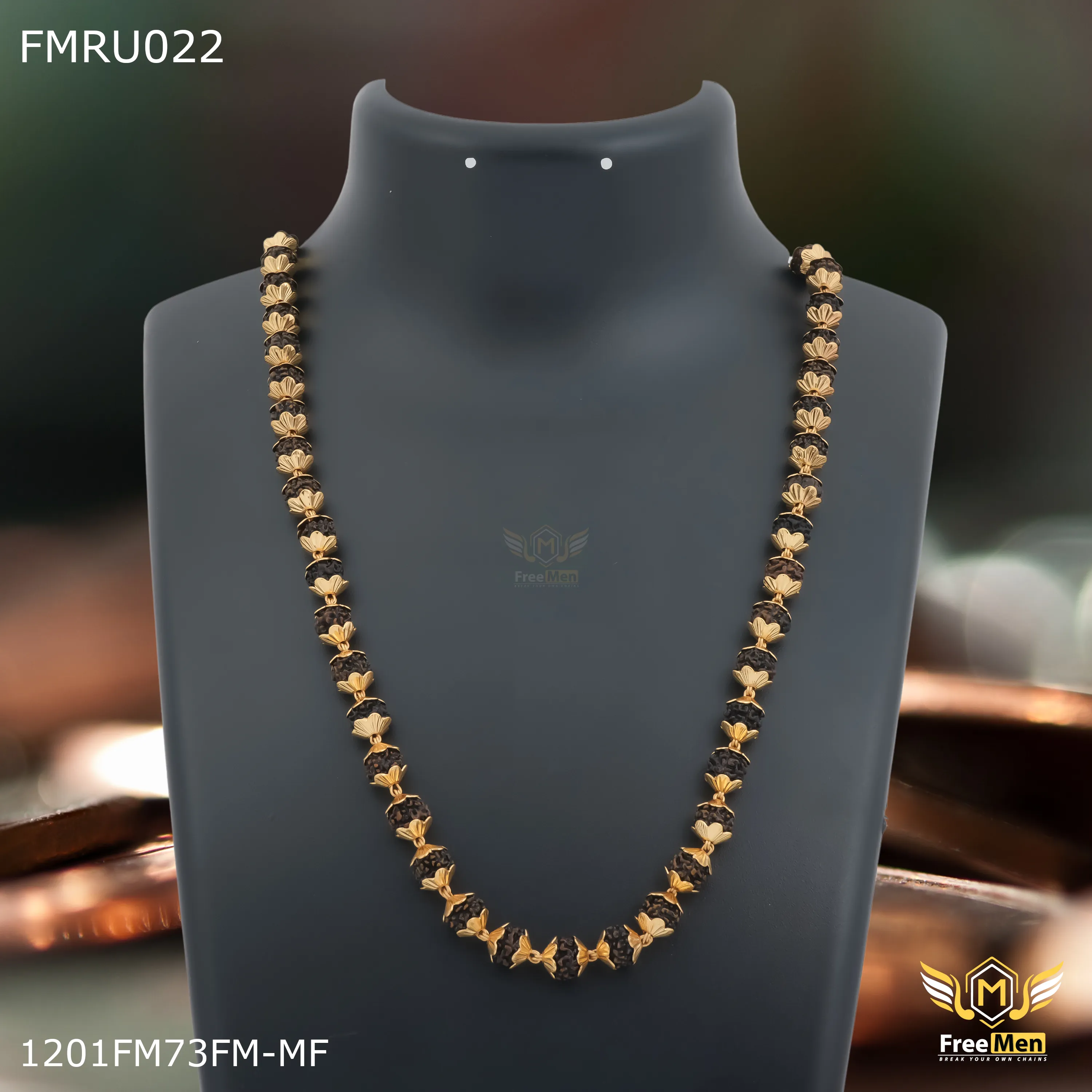 Freemen braun color 7 mm rudraksha mala for Man - FMRU022