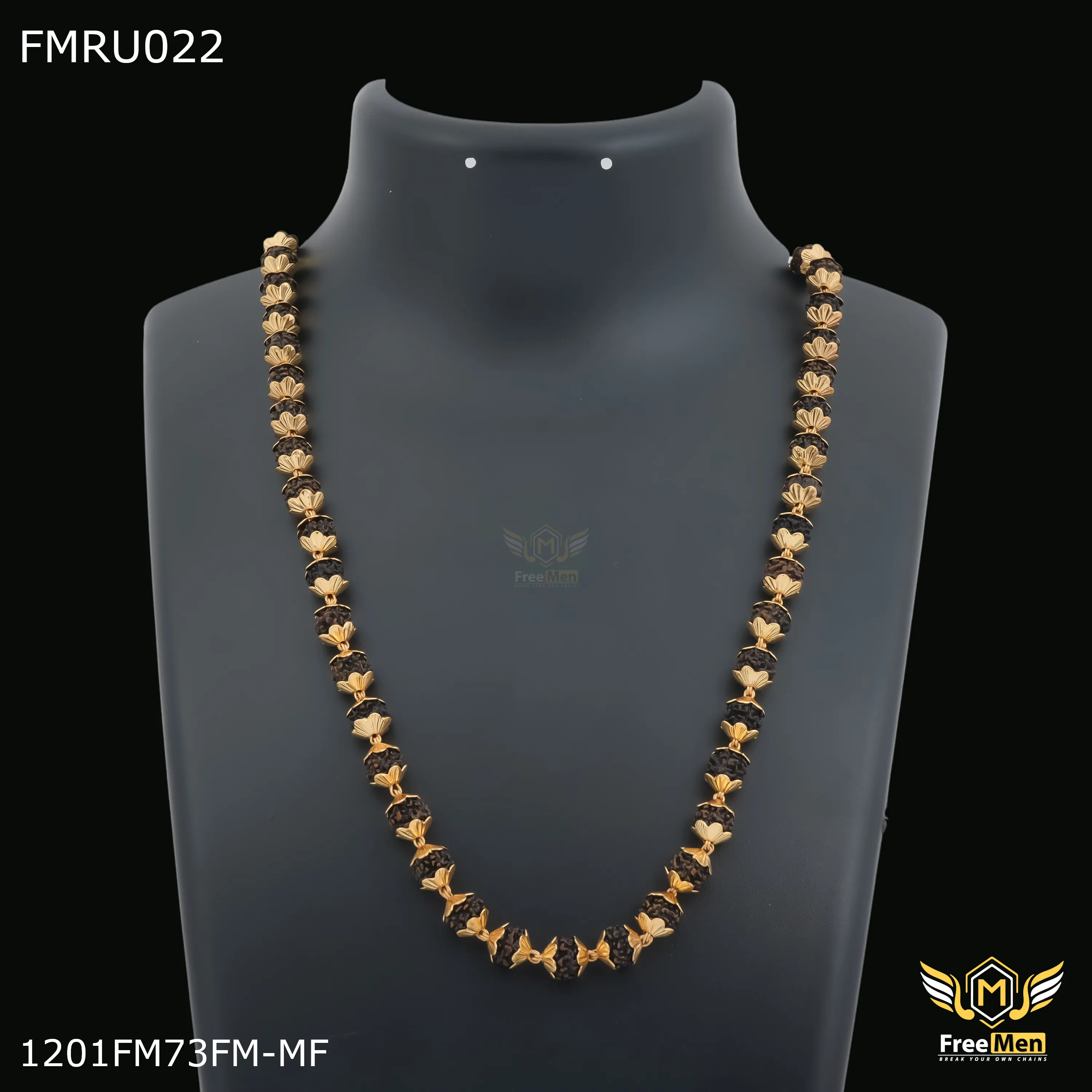 Freemen braun color 7 mm rudraksha mala for Man - FMRU022