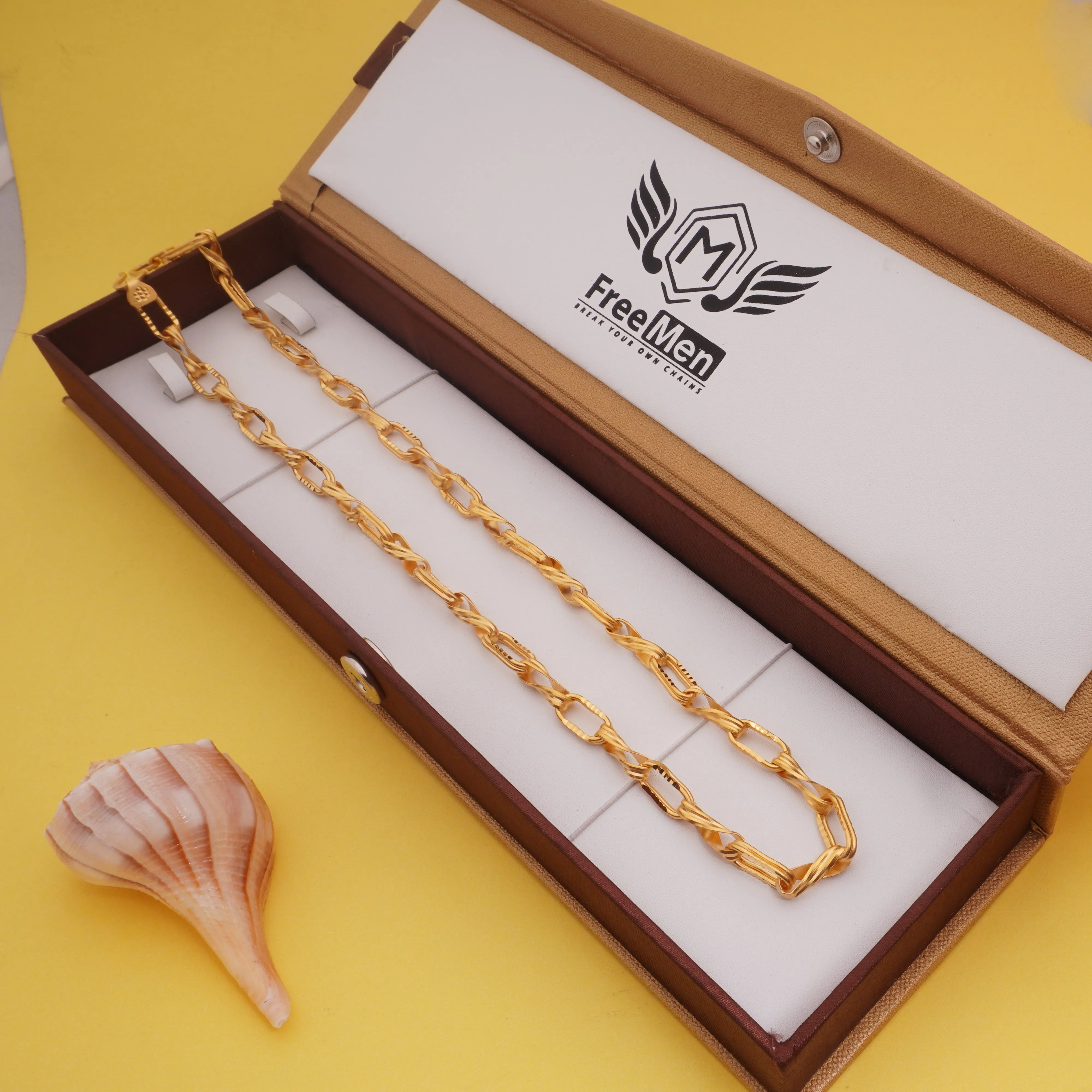 Freemen Gold Forming Superior Quality Unique Design Chain for Men  - FM211