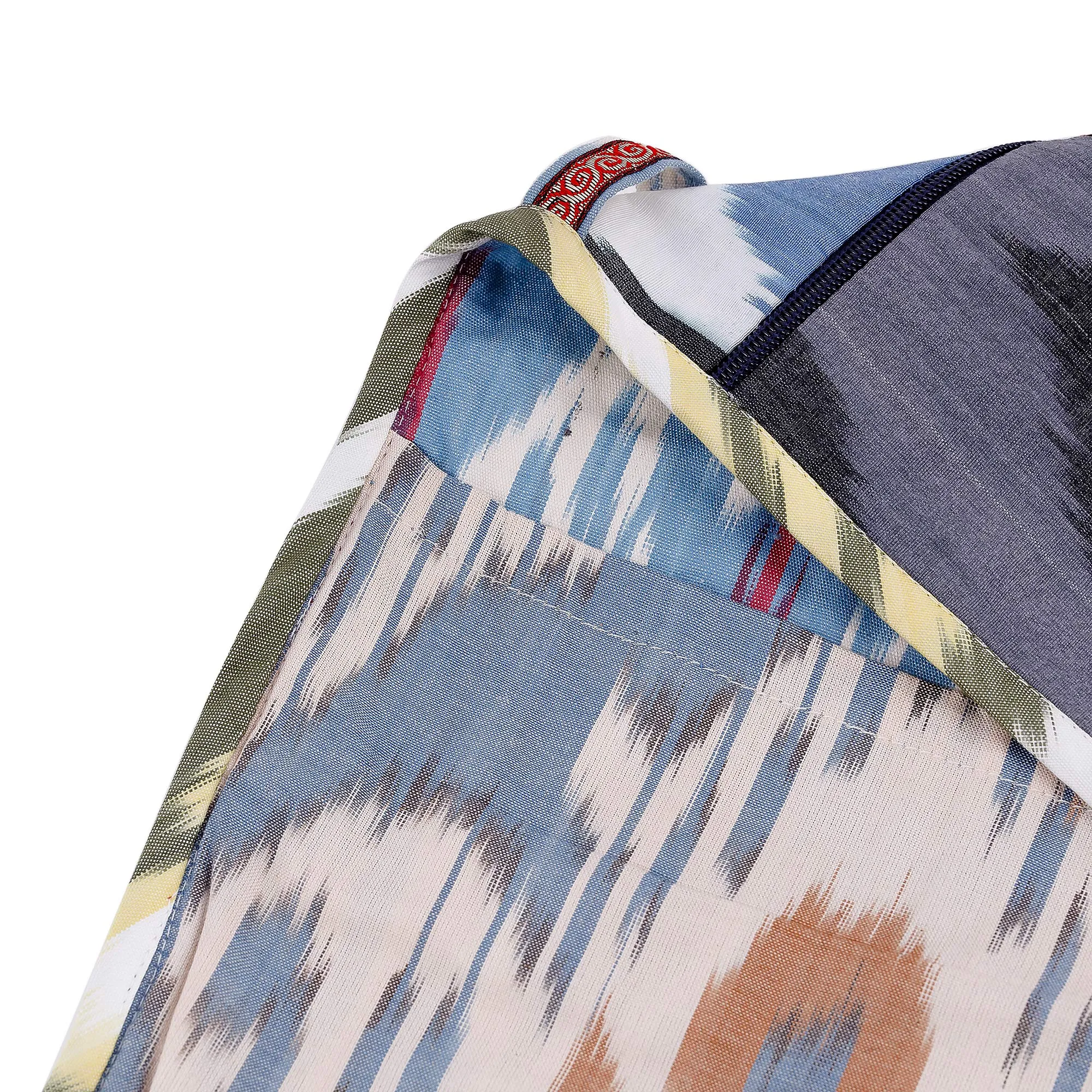 Handcrafted Silk and Velvet Sling in Grey and Blue Hues - Pink Vitality | NOVICA