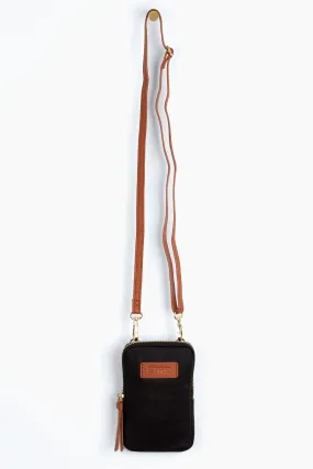 Ivy Crossbody Phone Bag - Black, Nylon/PU