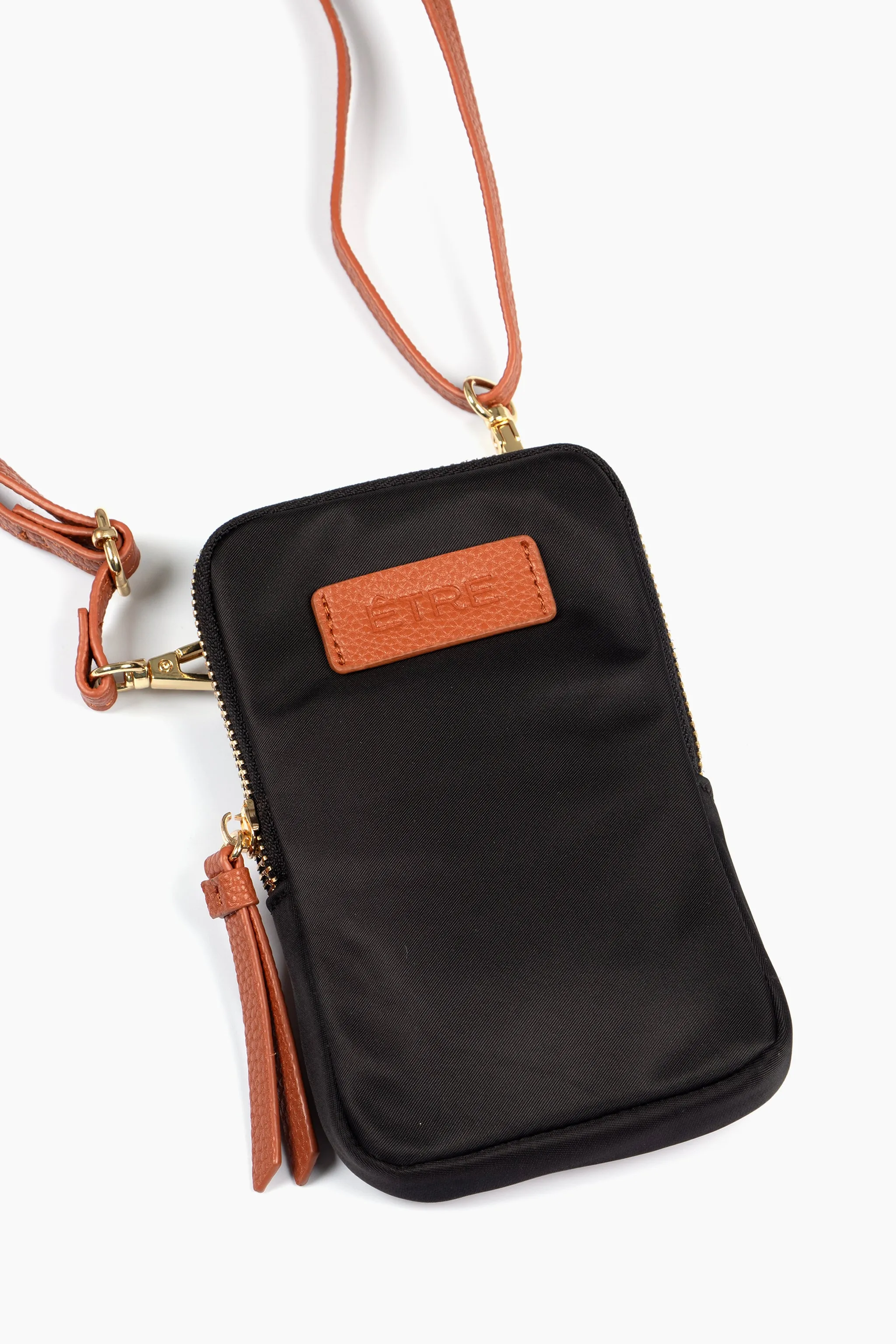 Ivy Crossbody Phone Bag - Black, Nylon/PU