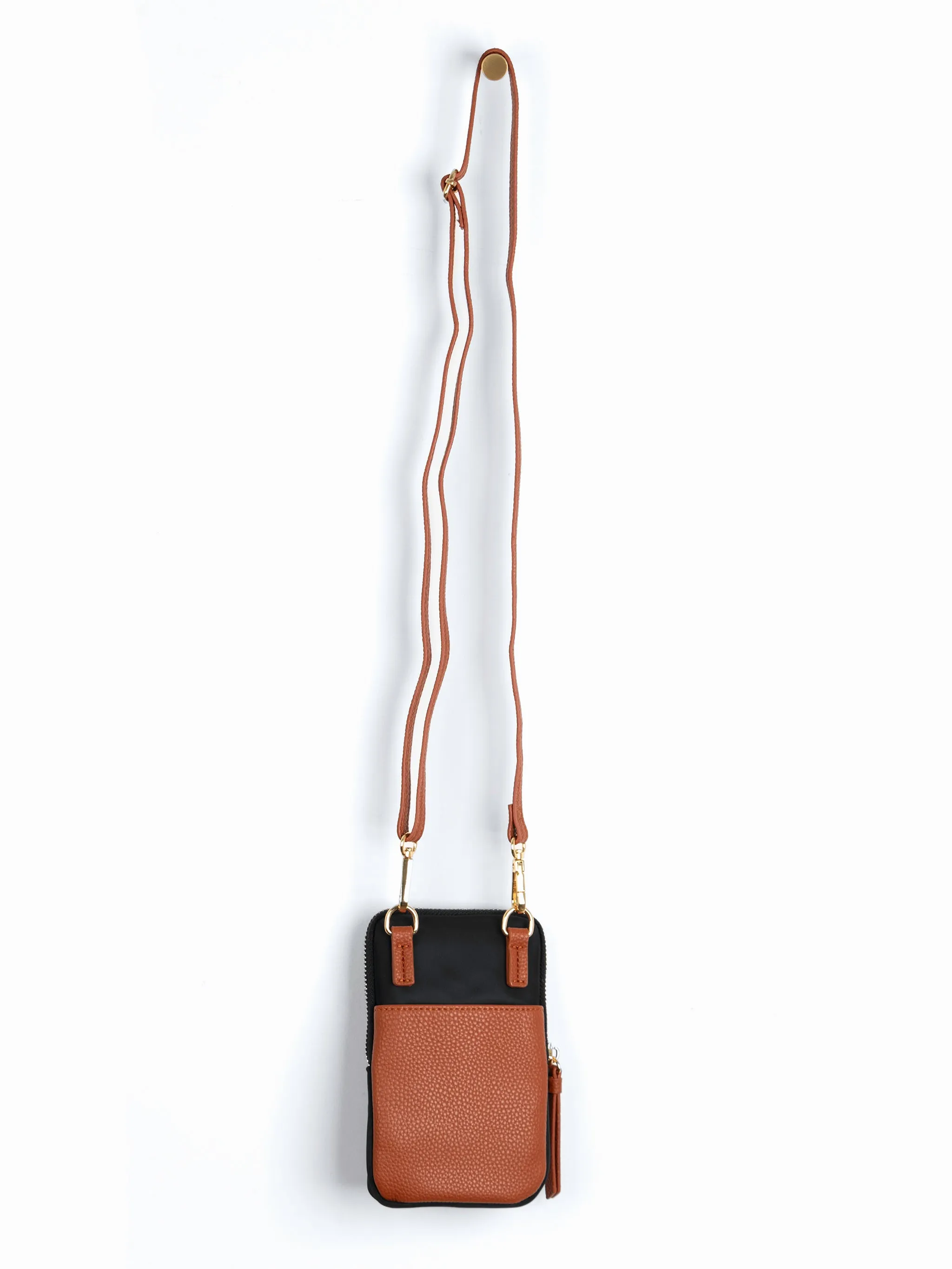 Ivy Crossbody Phone Bag - Black, Nylon/PU