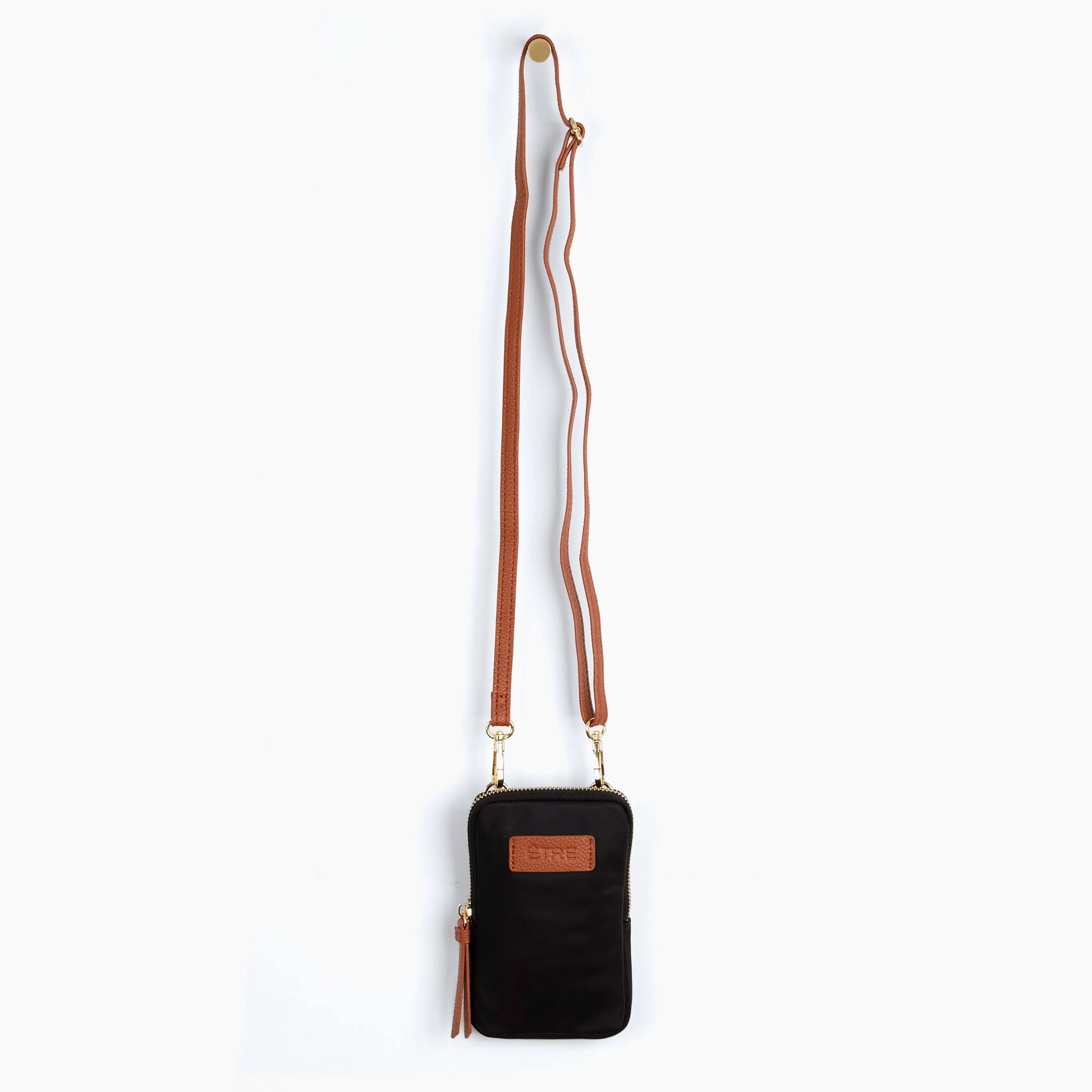 Ivy Crossbody Phone Bag - Black, Nylon/PU
