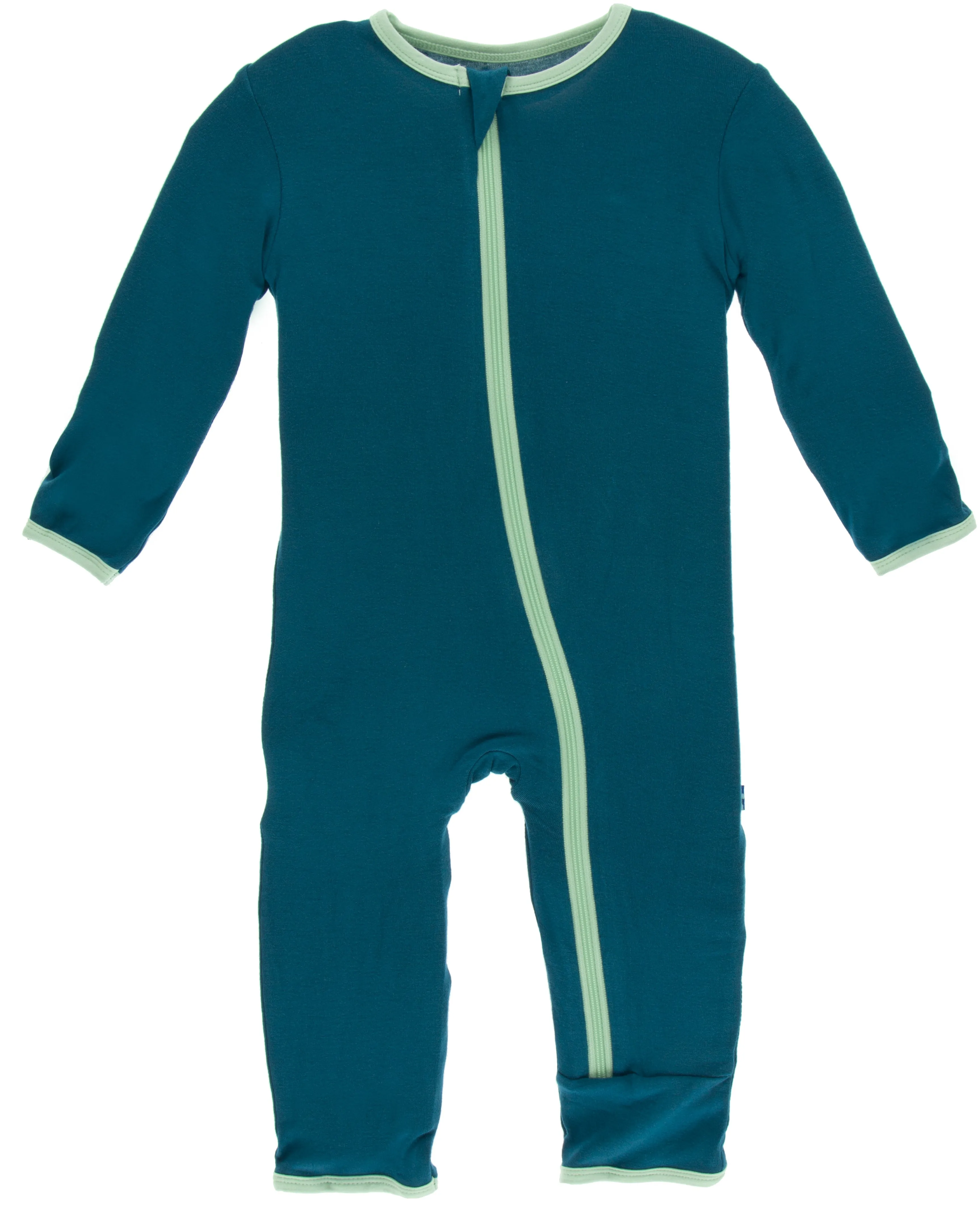 KicKee Pants Heritage Blue Motorcycle Applique Coverall with Zipper