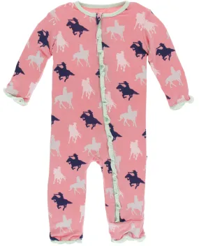 KicKee Pants Strawberry Cowgirl Muffin Ruffle Coverall with Zipper