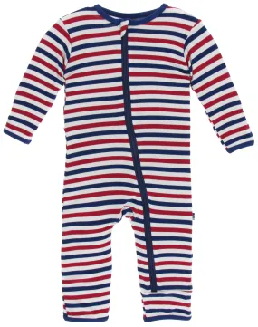 KicKee Pants USA Stripe Coverall with Zipper