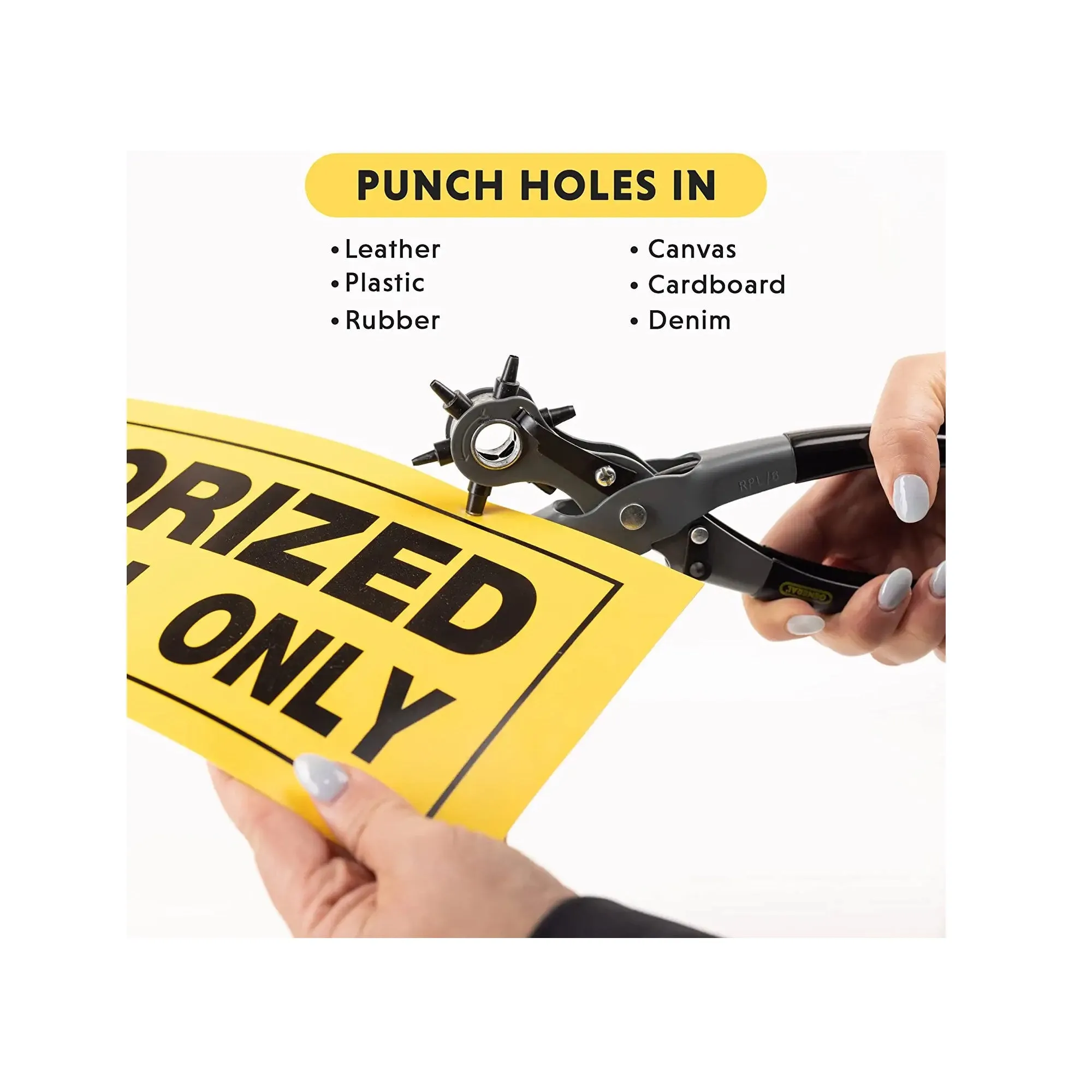 Leather Hole Punch Tool | 6 Multi Hole Sizes for Leather Rubber and Plastic