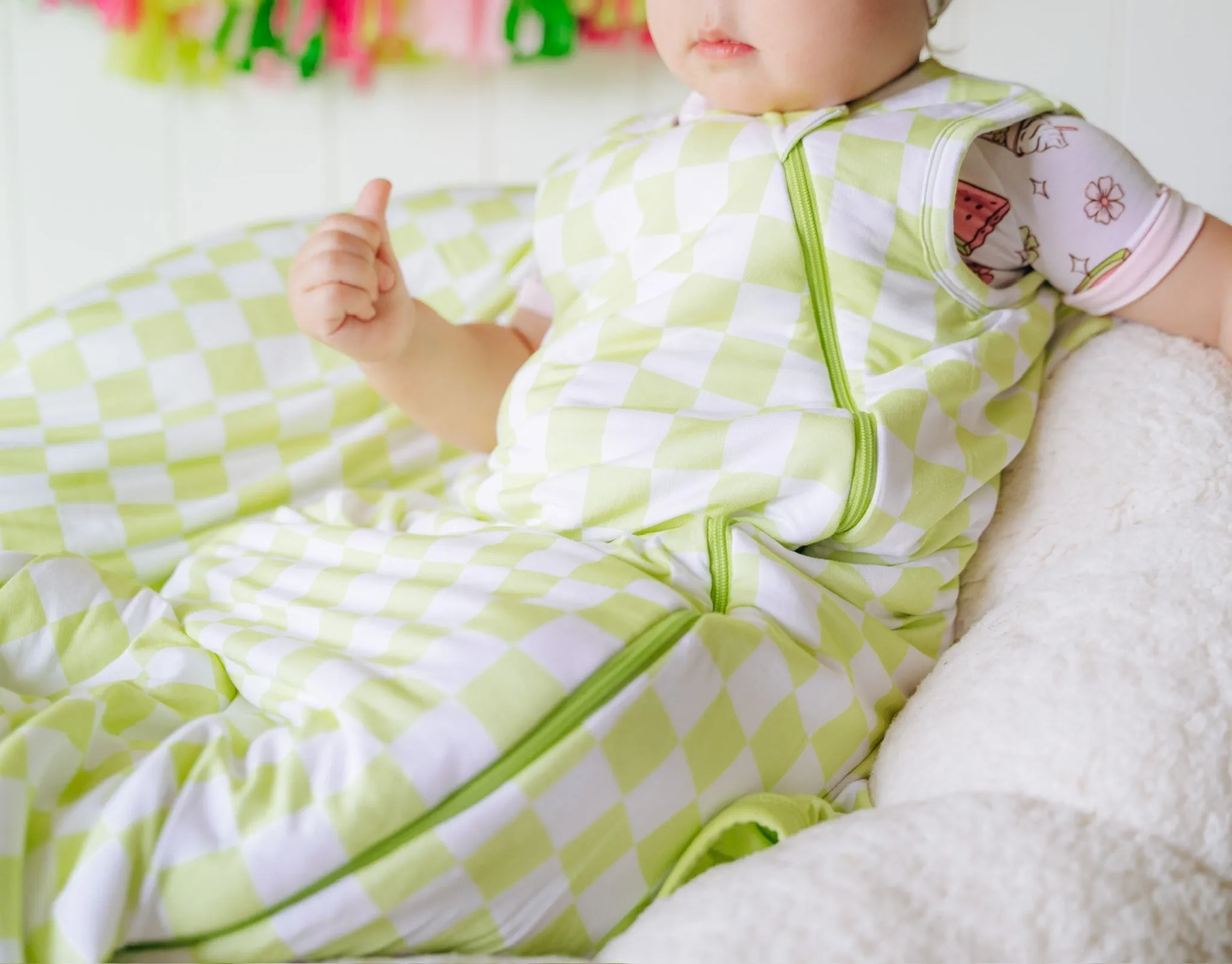 Lime Green Checks Dream Sleep Sack