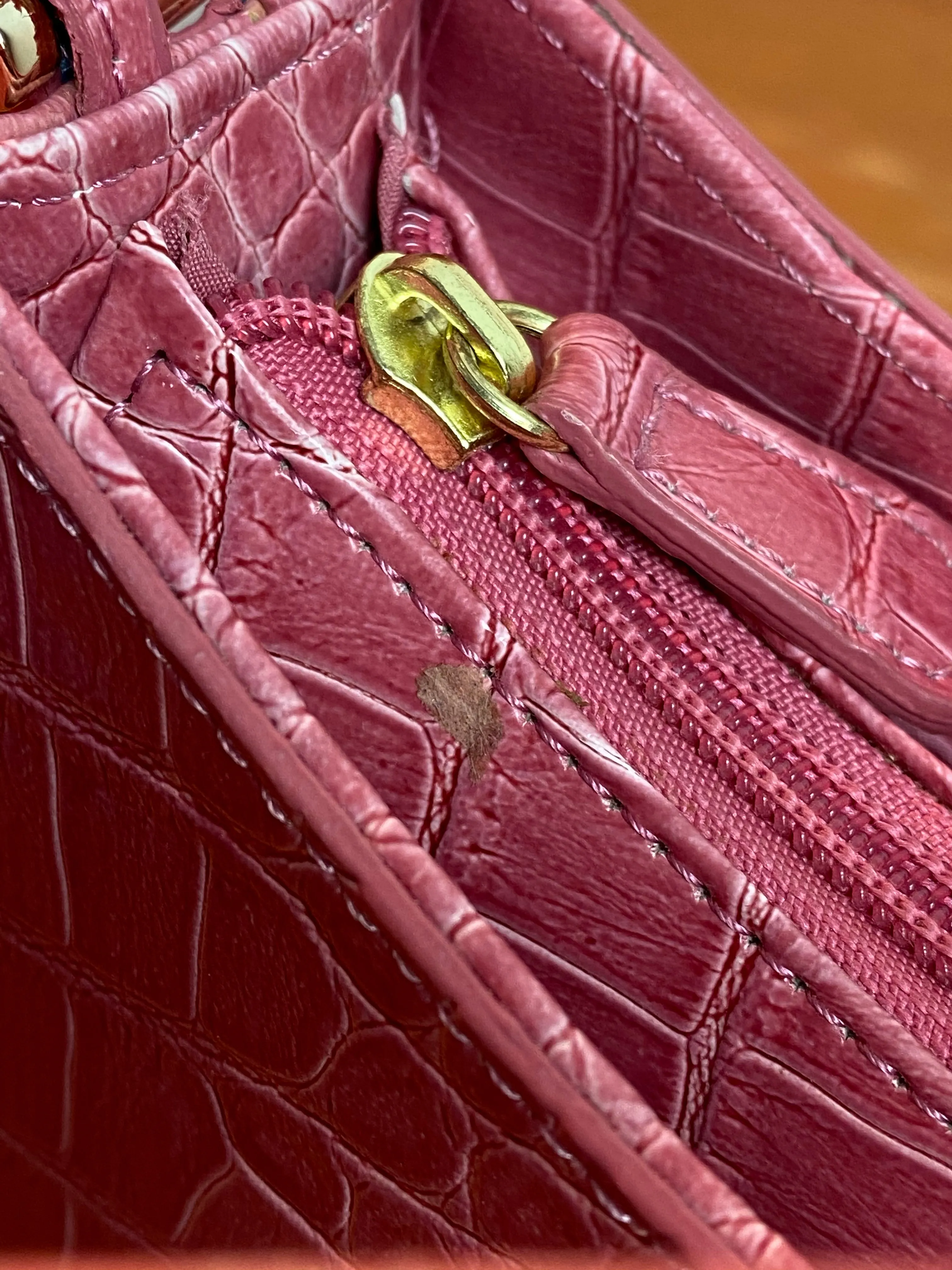 Liz Claiborne Pink Faux Croc Handbag