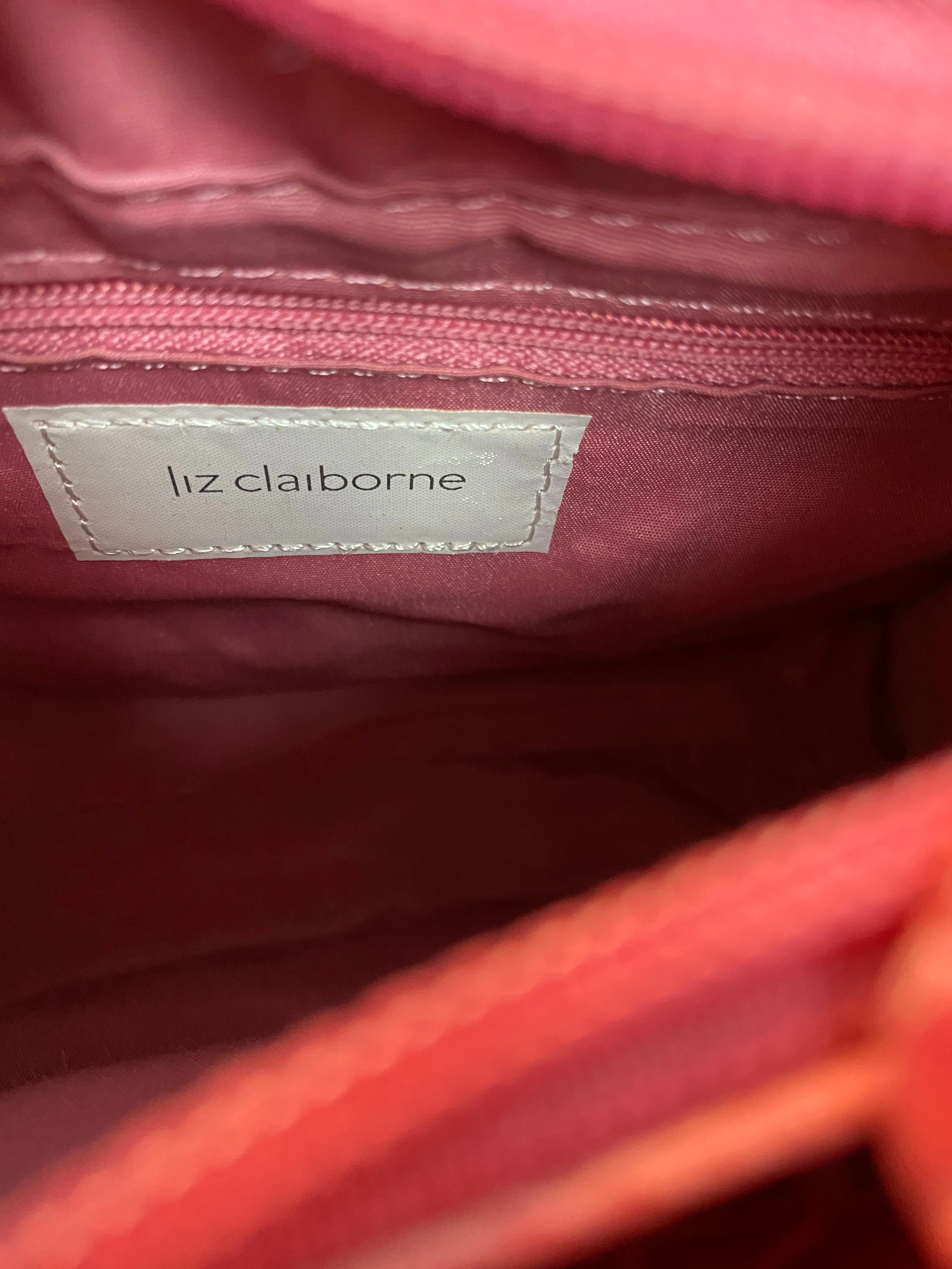 Liz Claiborne Pink Faux Croc Handbag