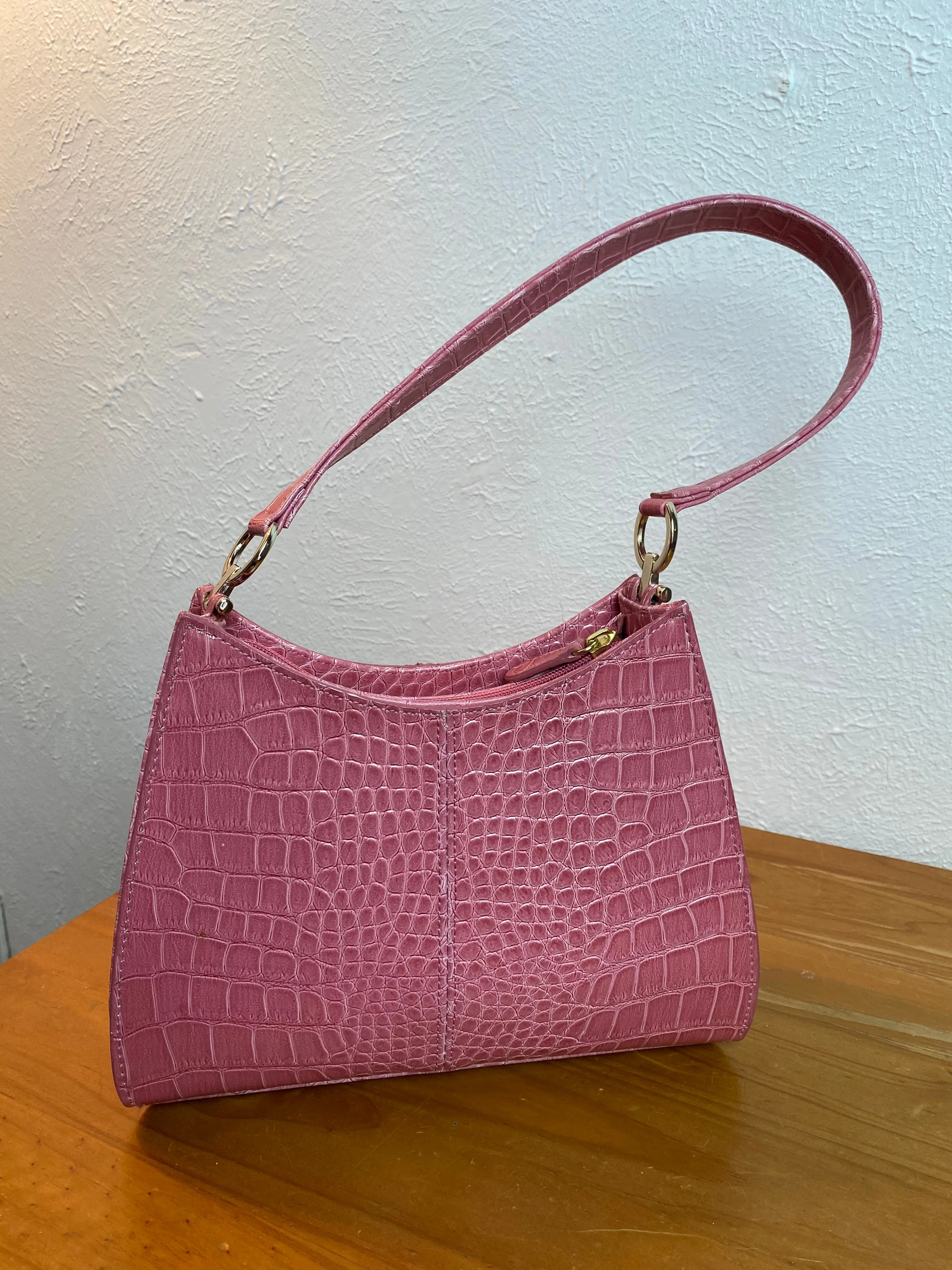 Liz Claiborne Pink Faux Croc Handbag