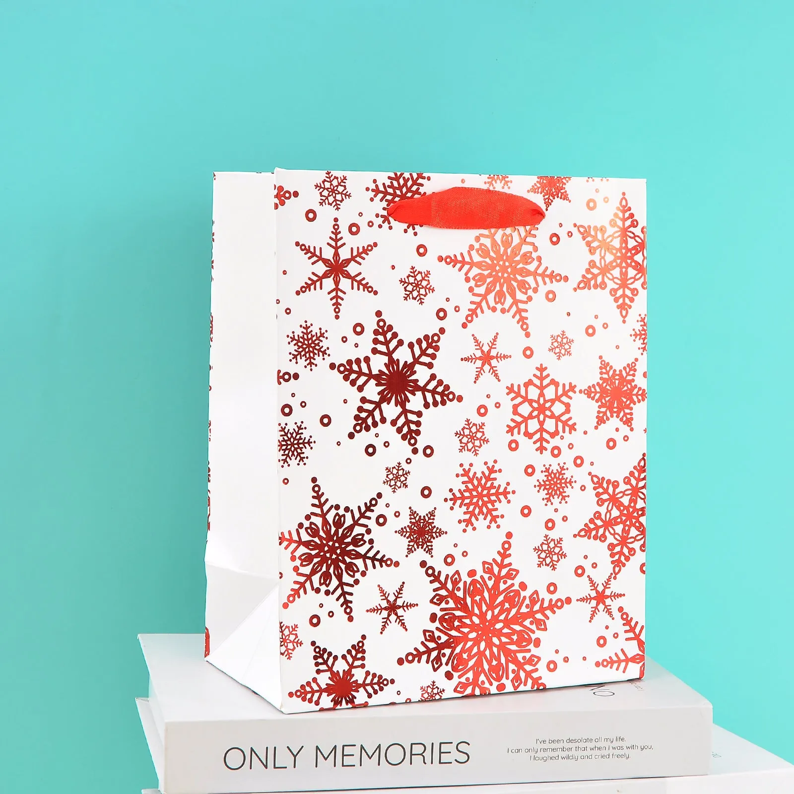 Merry Christmas With Reindeer And Stars Stylish Paper-Bag For Gifting.