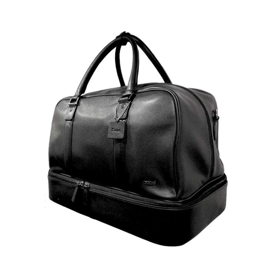 Mirelle Genuine Leather - President Double Decker Golf Bag - Shoe Compartment - Black