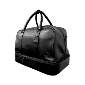 Mirelle Genuine Leather - President Double Decker Golf Bag - Shoe Compartment - Black