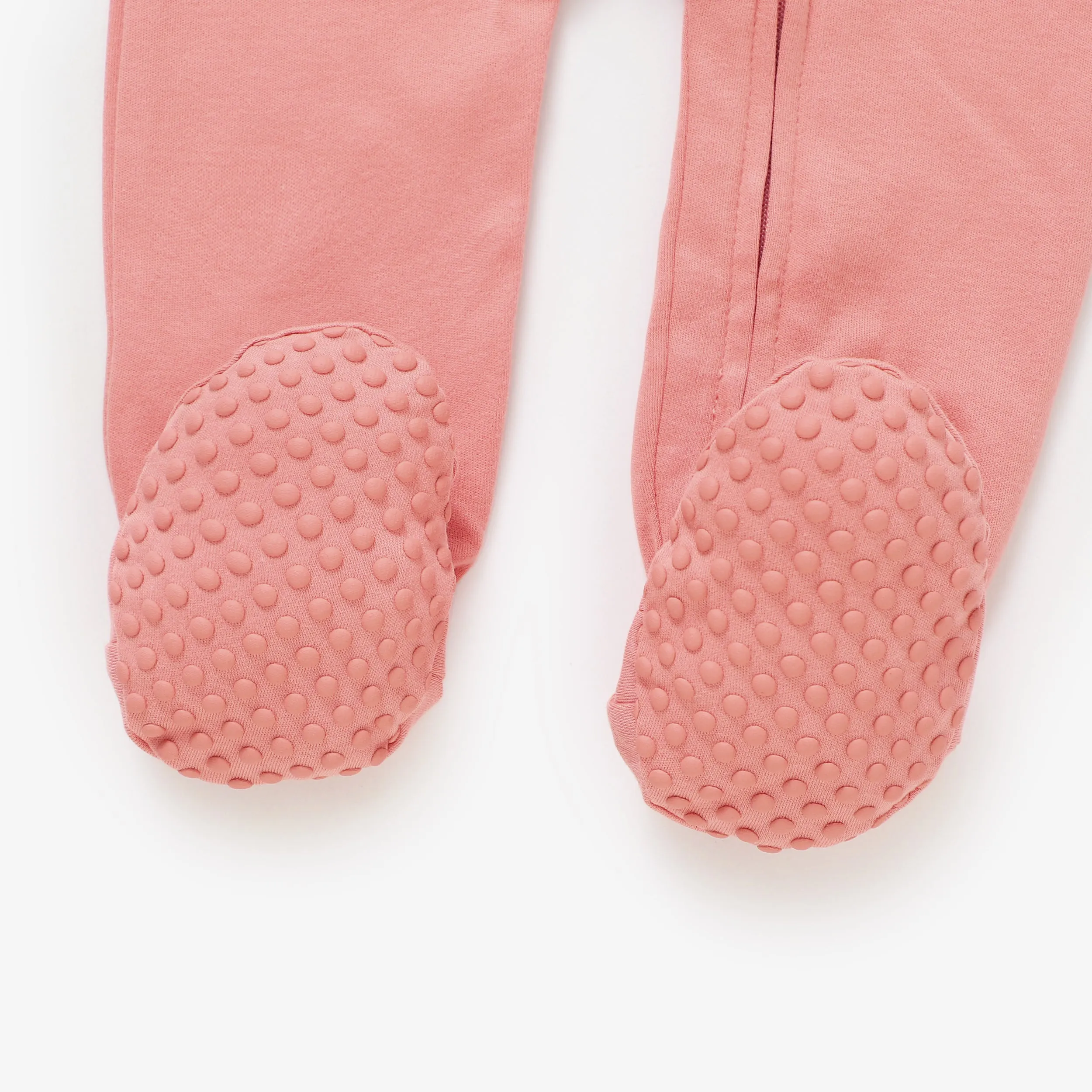 Organic Cotton Zipsuit with Footies & Mittens | Salmon