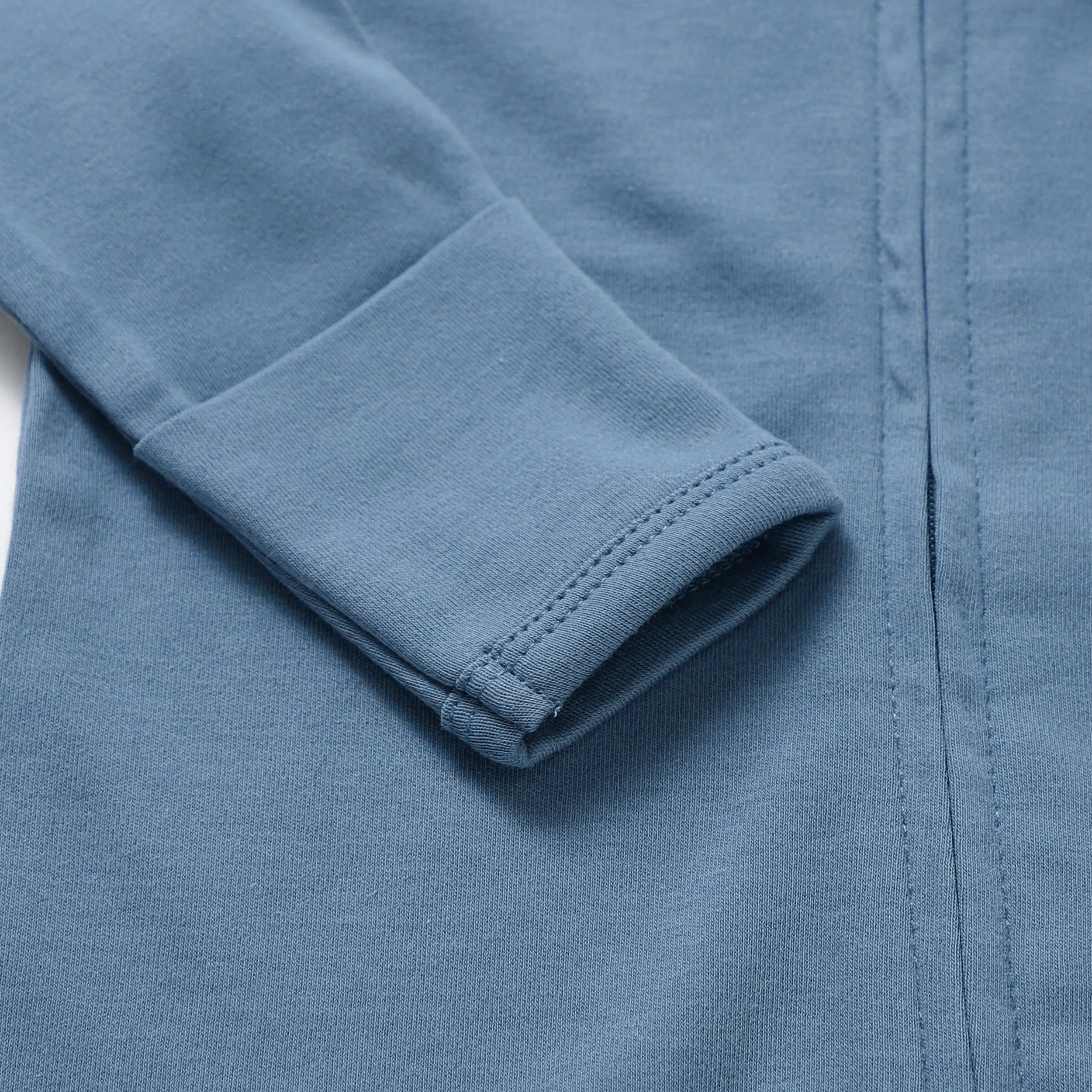Organic Cotton Zipsuit with Footies & Mittens | Sky Blue