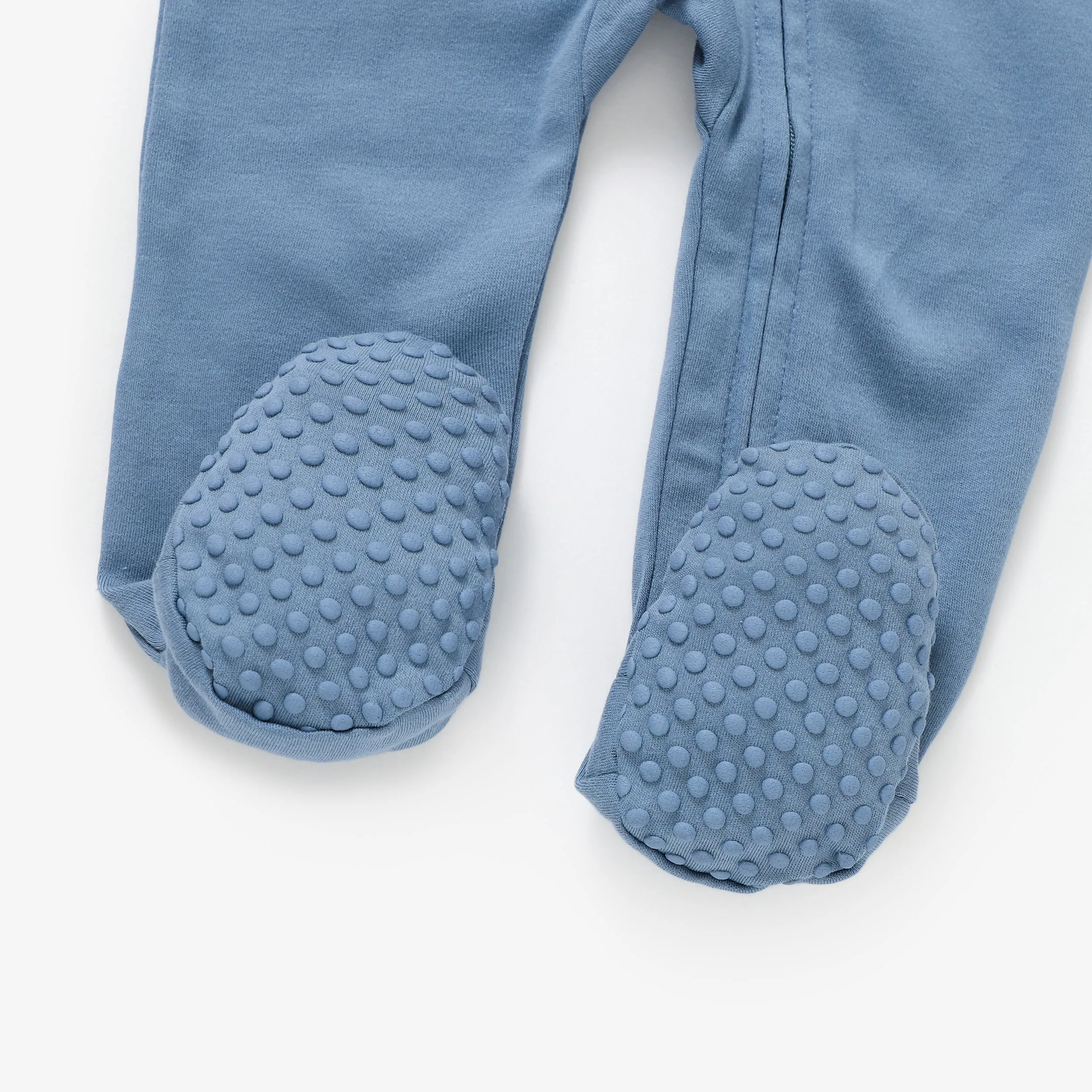 Organic Cotton Zipsuit with Footies & Mittens | Sky Blue