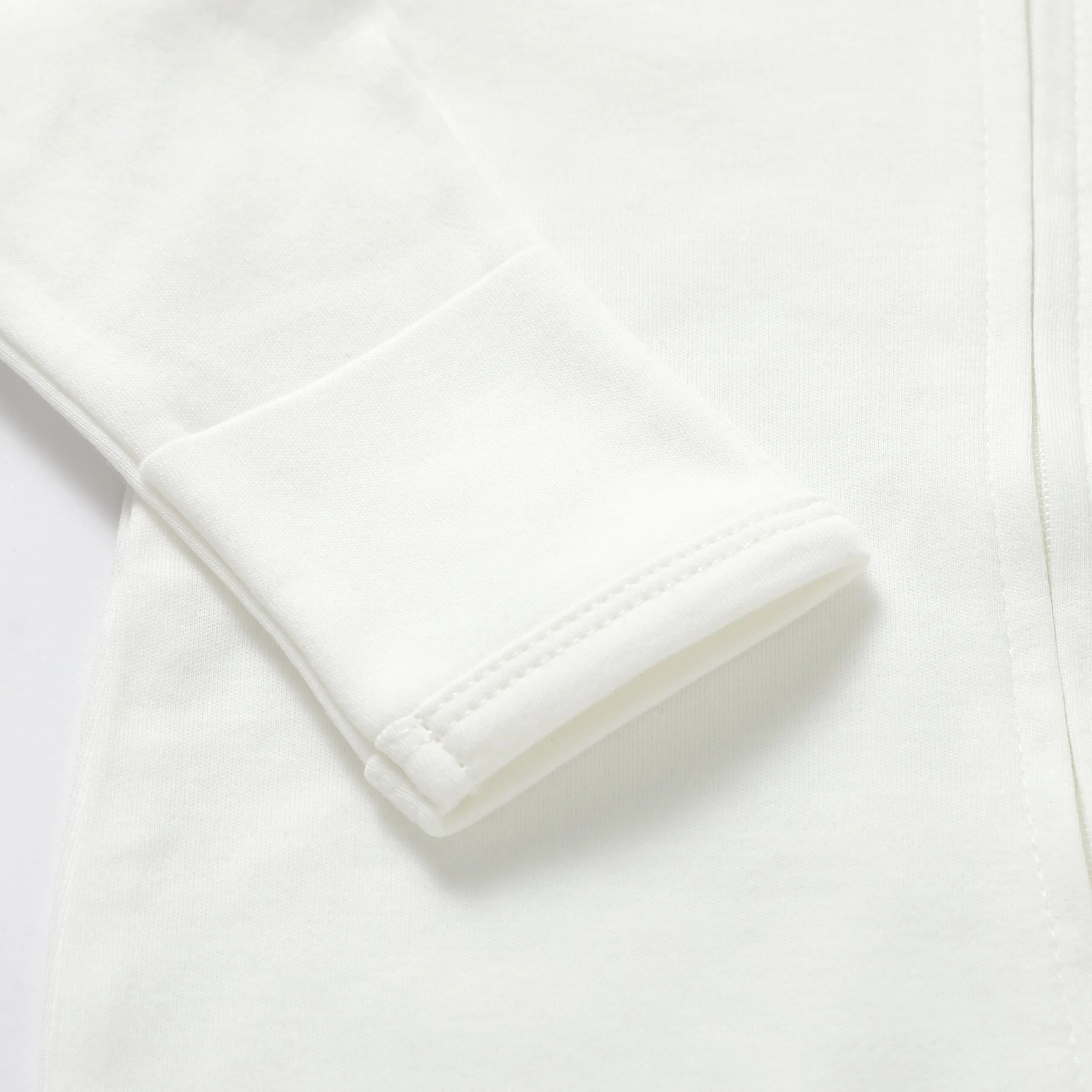 Organic Cotton Zipsuit with Footies & Mittens | White