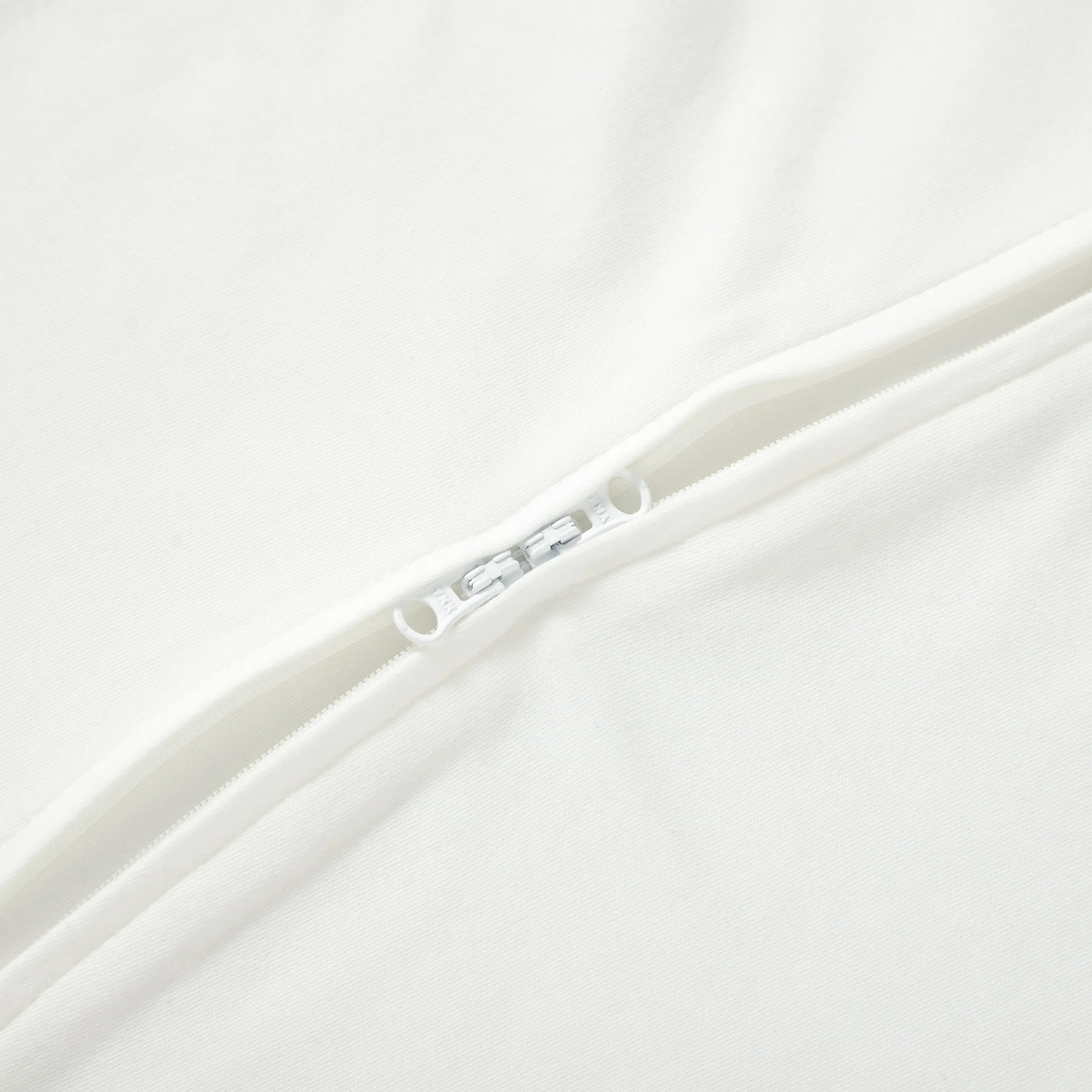 Organic Cotton Zipsuit with Footies & Mittens | White