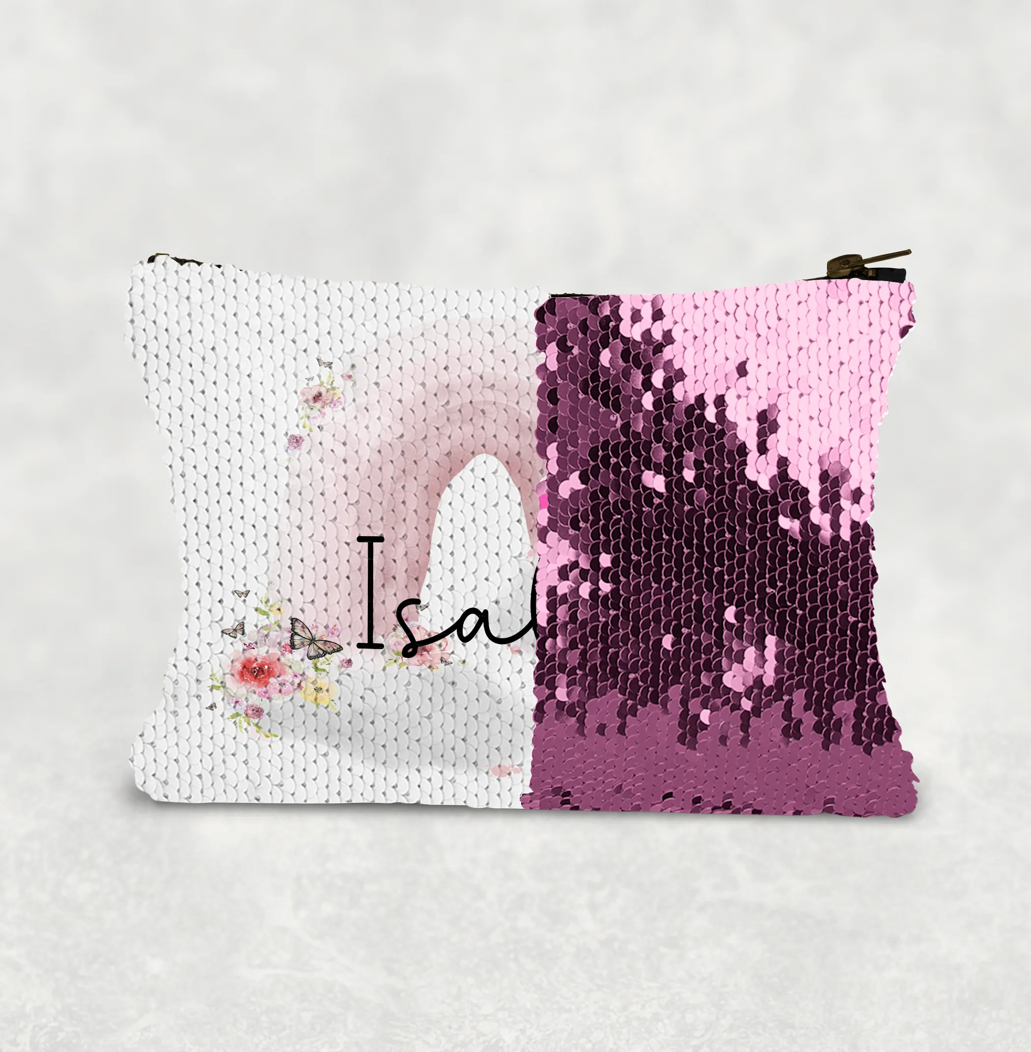 Pastel Wonky Rainbow Sequin Personalised Bag