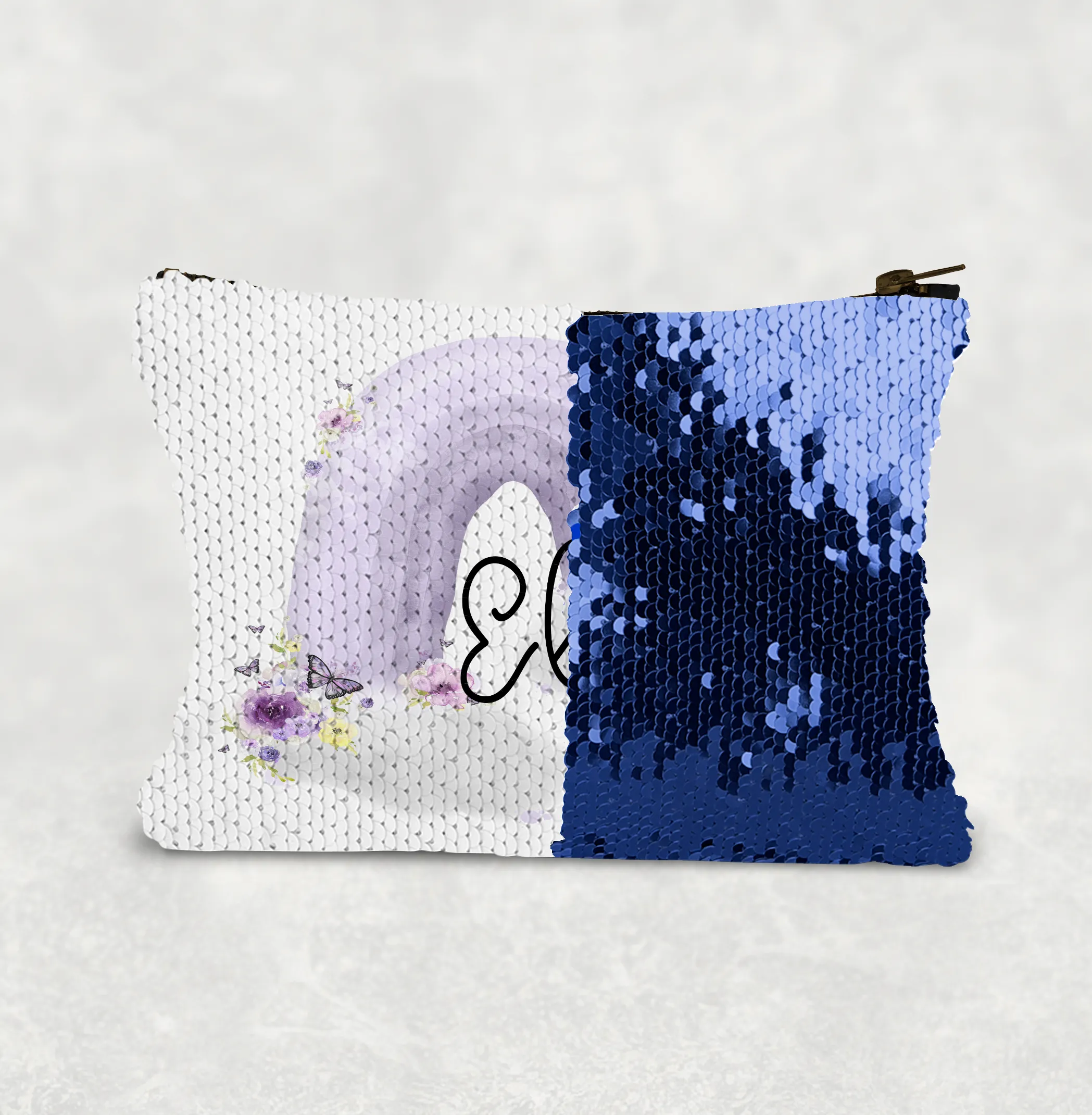 Pastel Wonky Rainbow Sequin Personalised Bag
