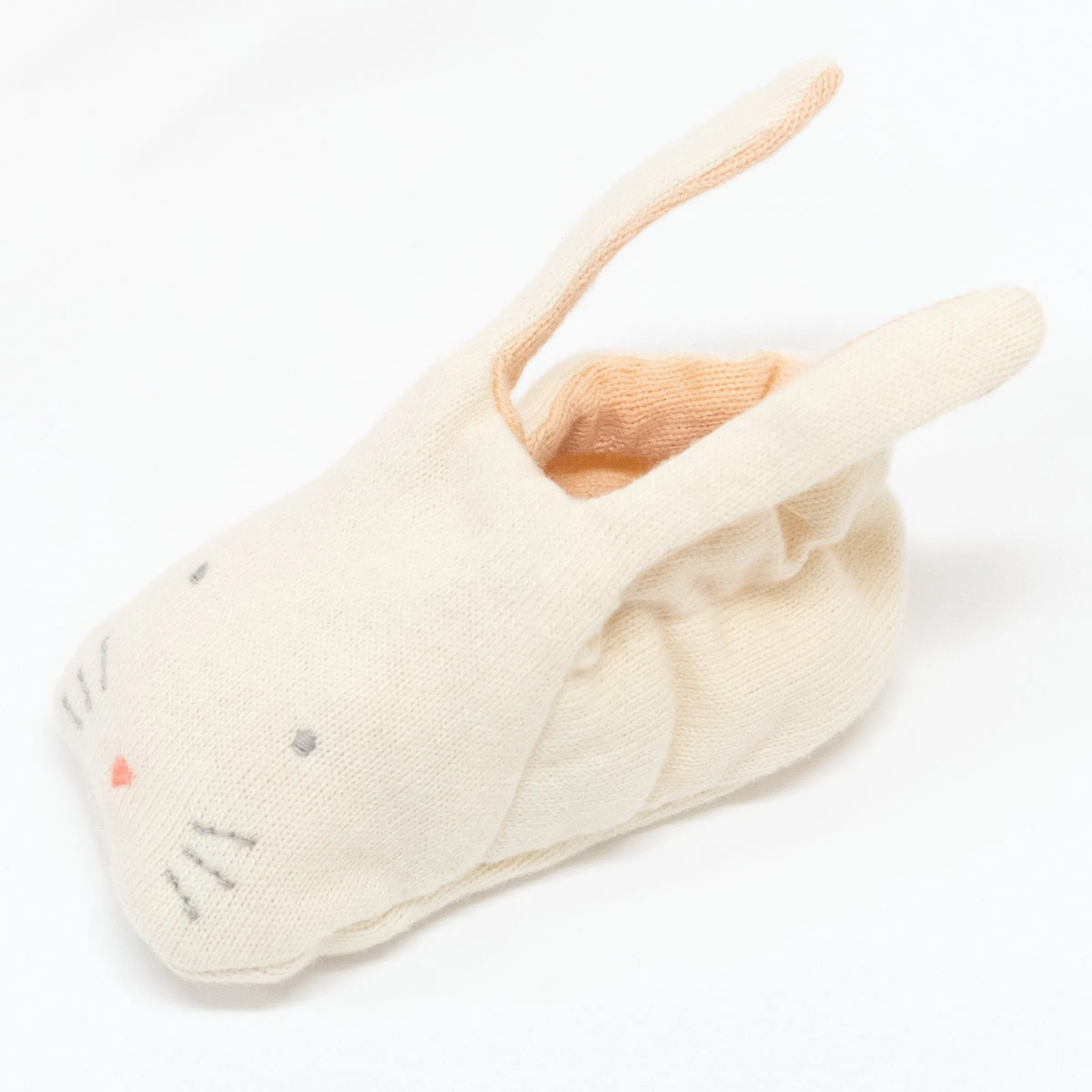 Peach Bunny Baby Booties