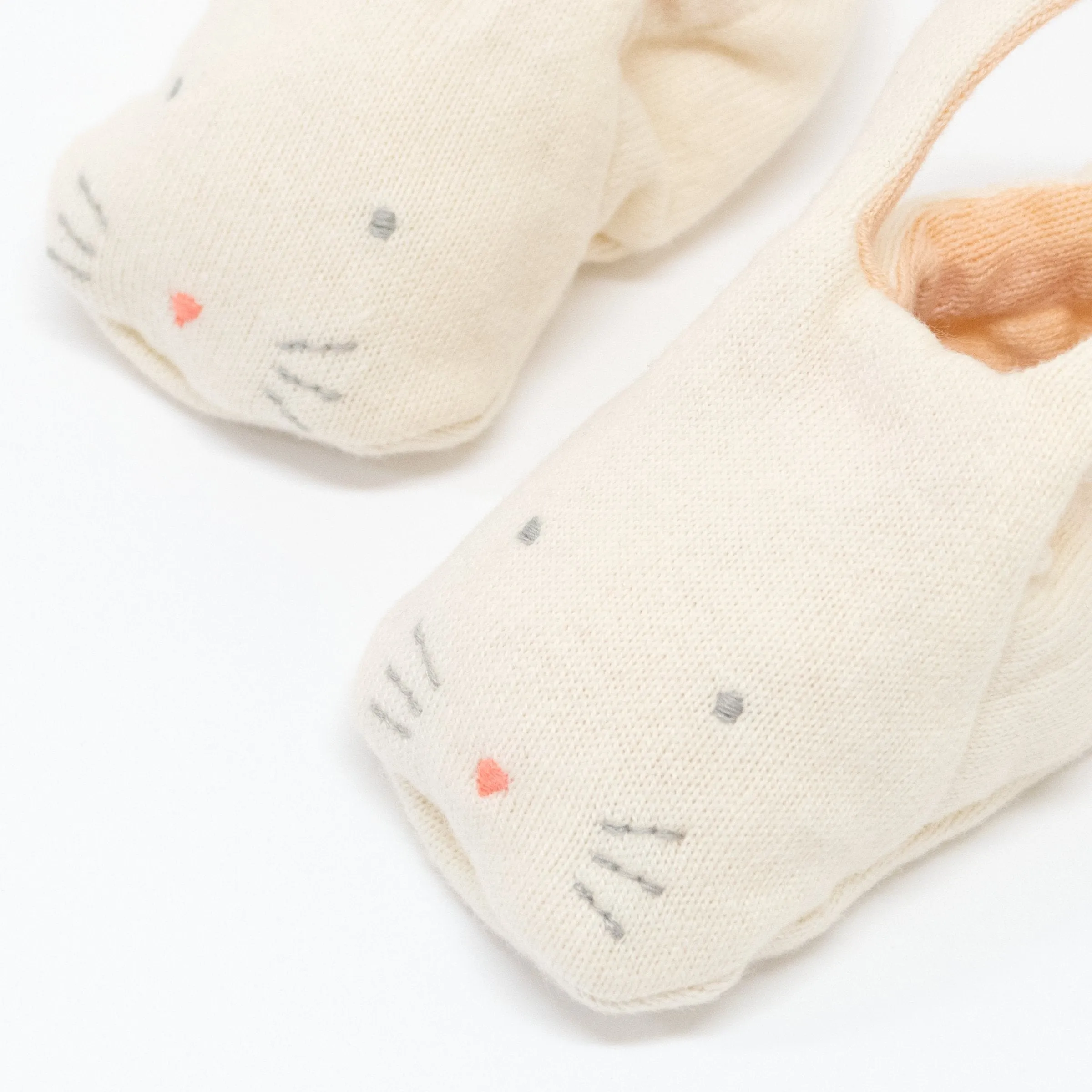 Peach Bunny Baby Booties