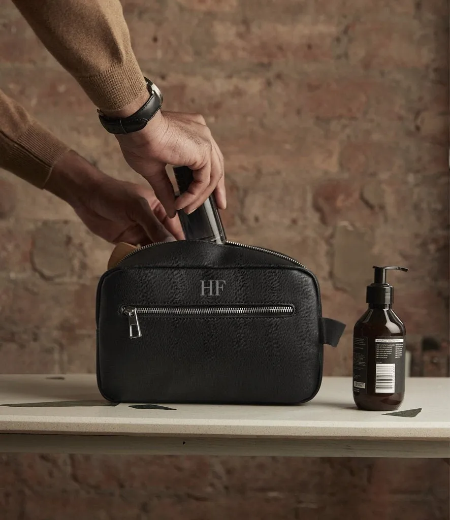 Personalised Toiletry wash bag, Initials bag with monogram, Cosmetic Makeup Bag, Toiletry Bag, Vegan Bag for groomsman, Fathers day bag