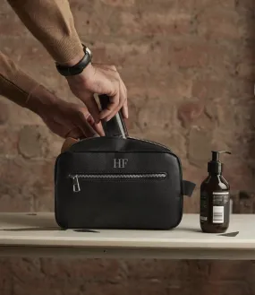 Personalised Toiletry wash bag, Initials bag with monogram, Cosmetic Makeup Bag, Toiletry Bag, Vegan Bag for groomsman, Fathers day bag