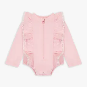 Pink Long Sleeve Swimsuit
