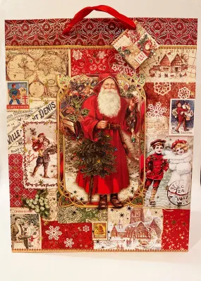 Santa Holiday Gift Bag Set of 2