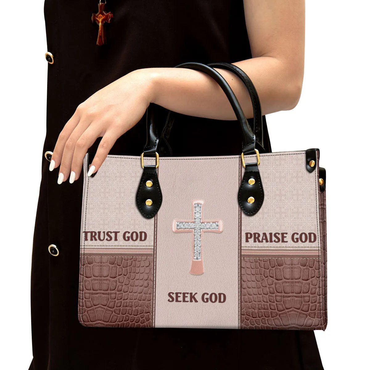Seek God Trust God Praise God Gorgeous Leather Handbag - Religious Gifts For Women - Women Pu Leather Bag