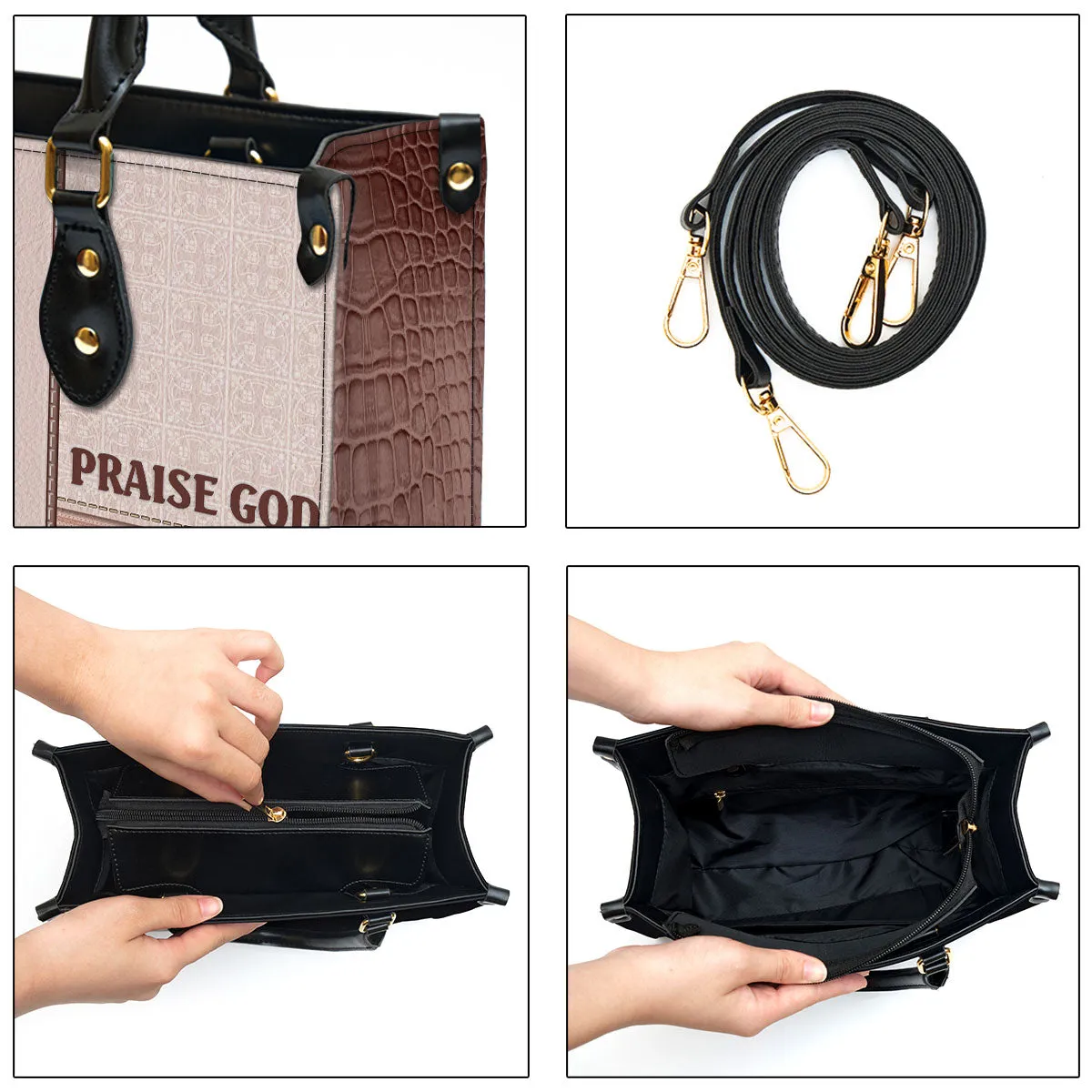 Seek God Trust God Praise God Gorgeous Leather Handbag - Religious Gifts For Women - Women Pu Leather Bag
