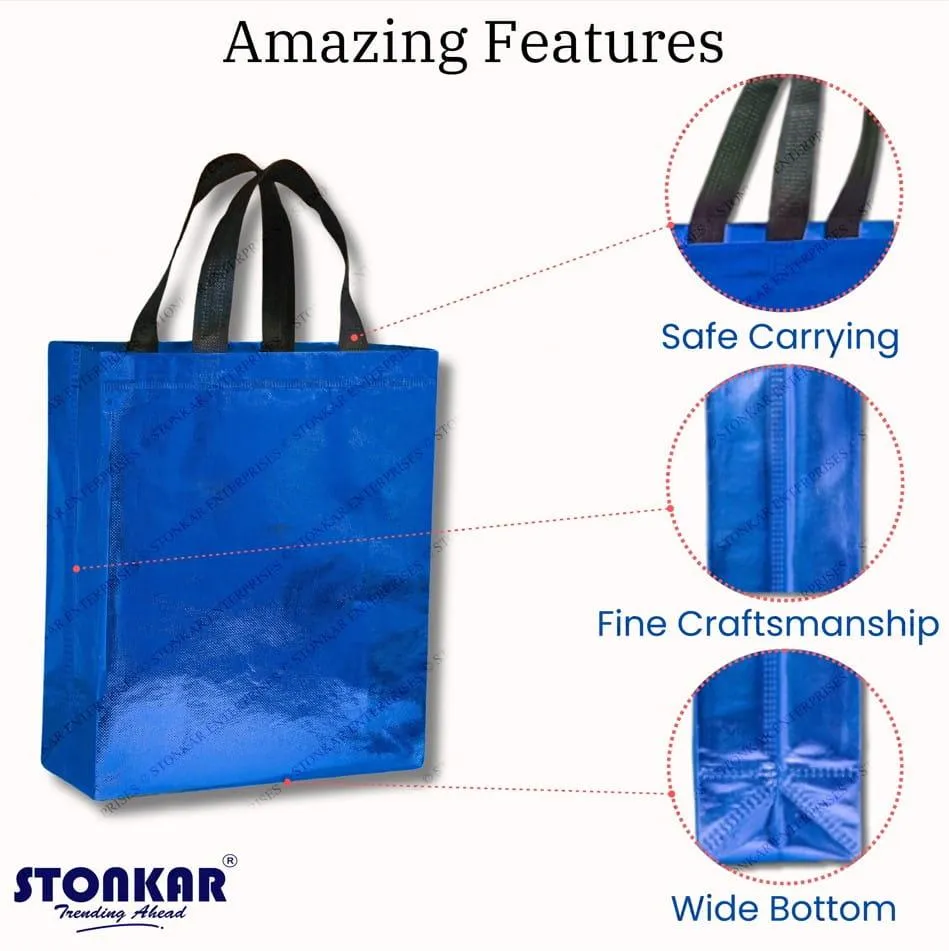 Shopping Bag | Carry Bag for Return Gifts | Non-Woven Gift Bags | Tote Bags (Pack of 10 Pcs) | 12" Inch Medium