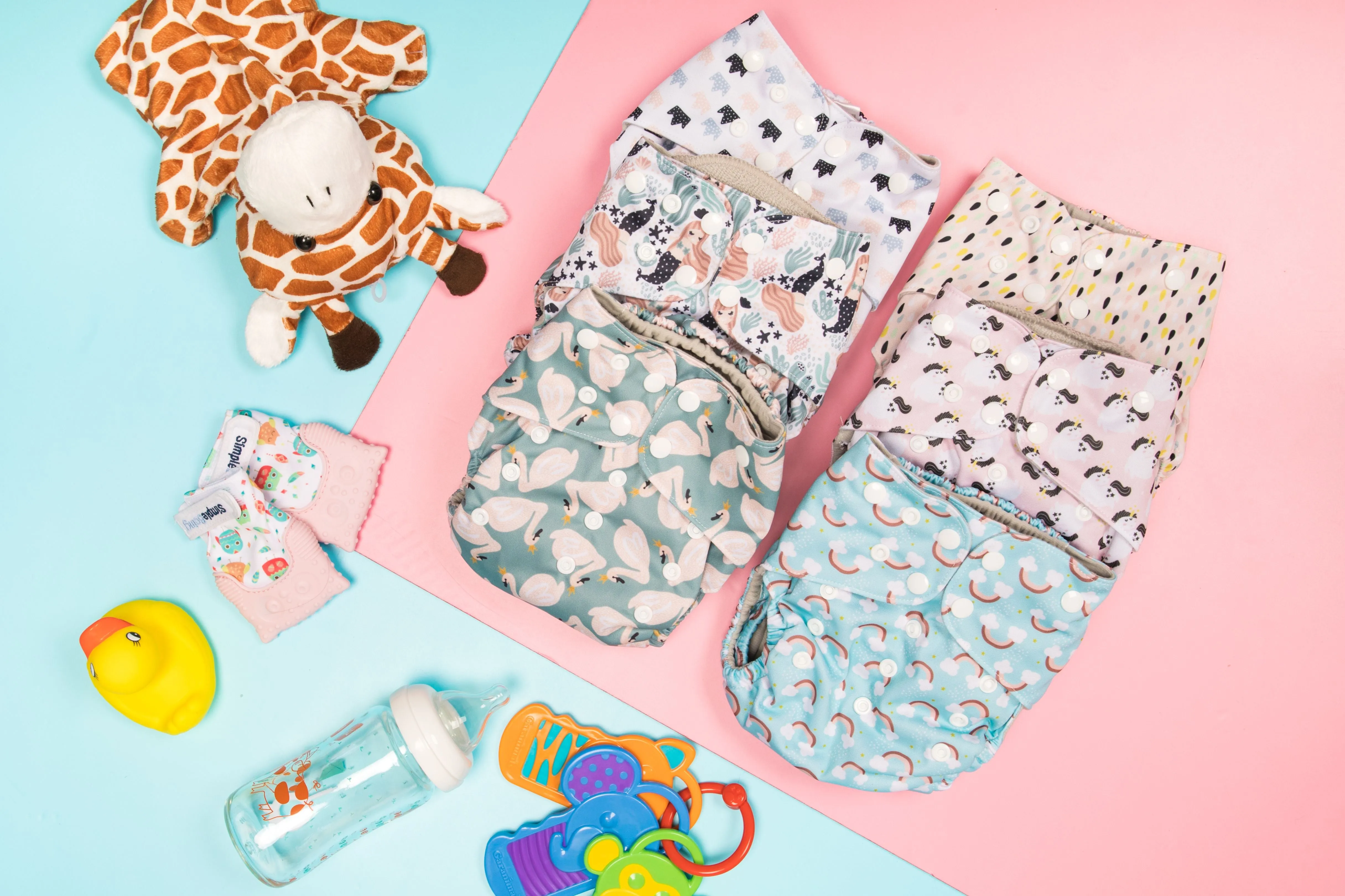 Simple Being Whimsical Print Unisex Reusable Baby Cloth Diapers