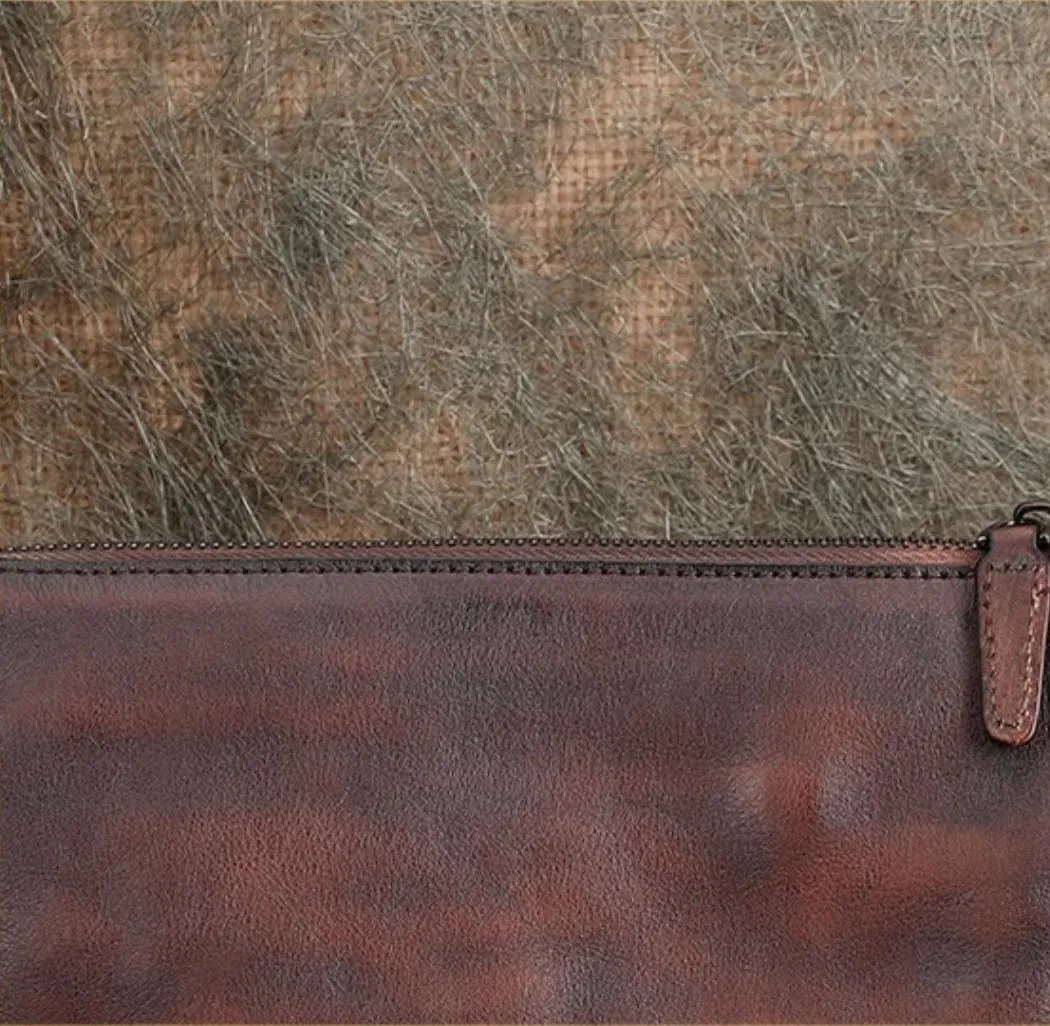 Small Womens Rivet Leather Over The Shoulder Bag Western Crossbody Purse