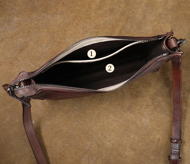 Small Womens Rivet Leather Over The Shoulder Bag Western Crossbody Purse