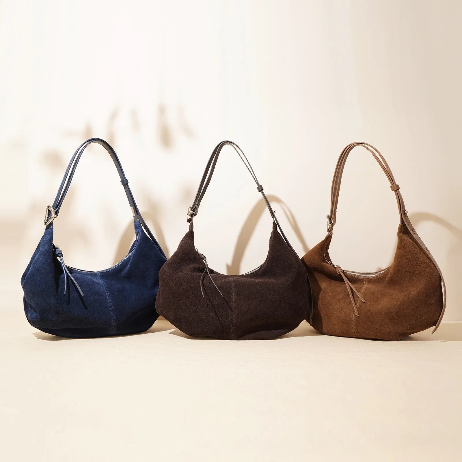 Suede Shoulder Bag - Purple