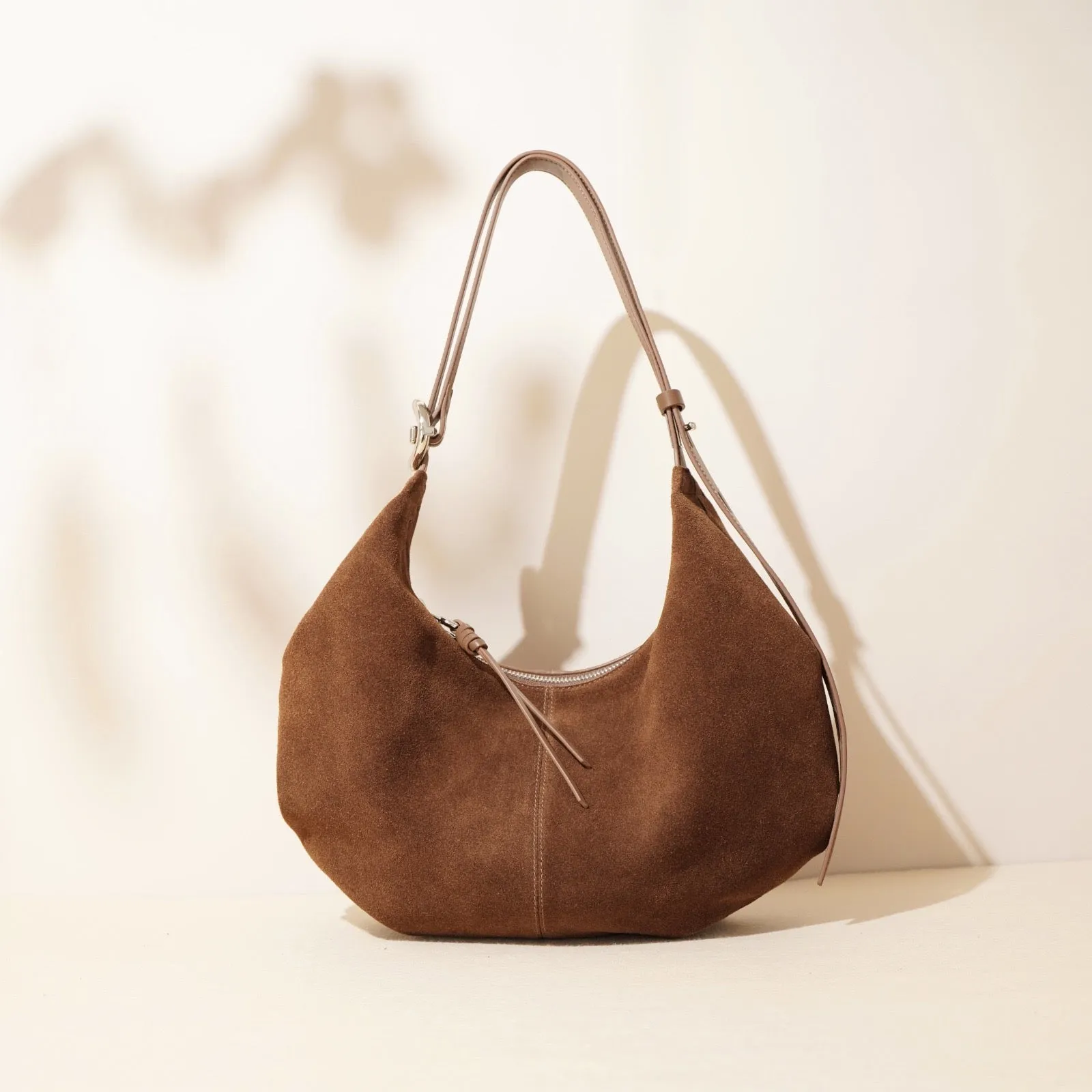 Suede Shoulder Bag - Purple