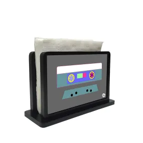 Tissue Holder Paper Napkin Stand - Retro Casette Gray