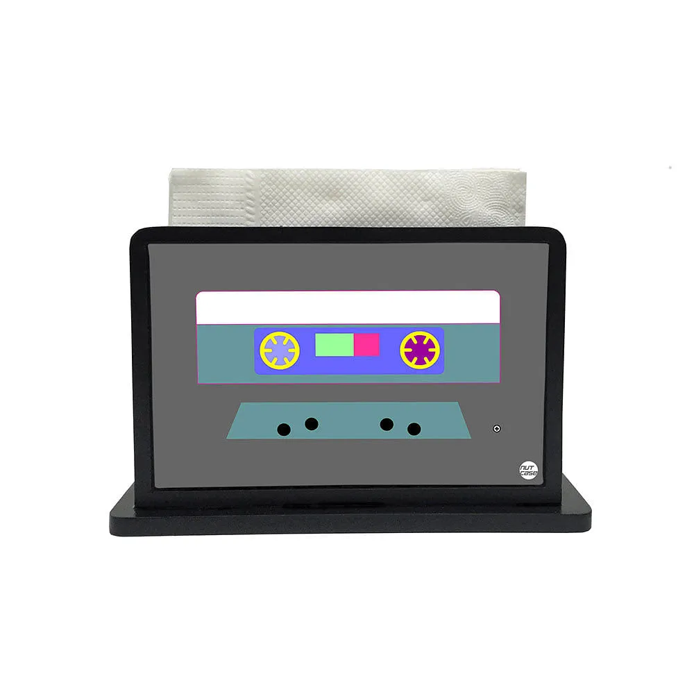 Tissue Holder Paper Napkin Stand - Retro Casette Gray
