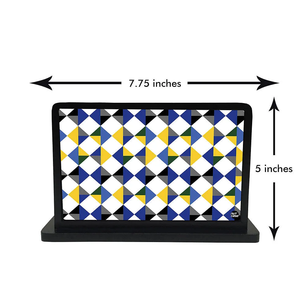 Tissue Holder Paper Napkin Stand - Yellow And Blue Diamonds
